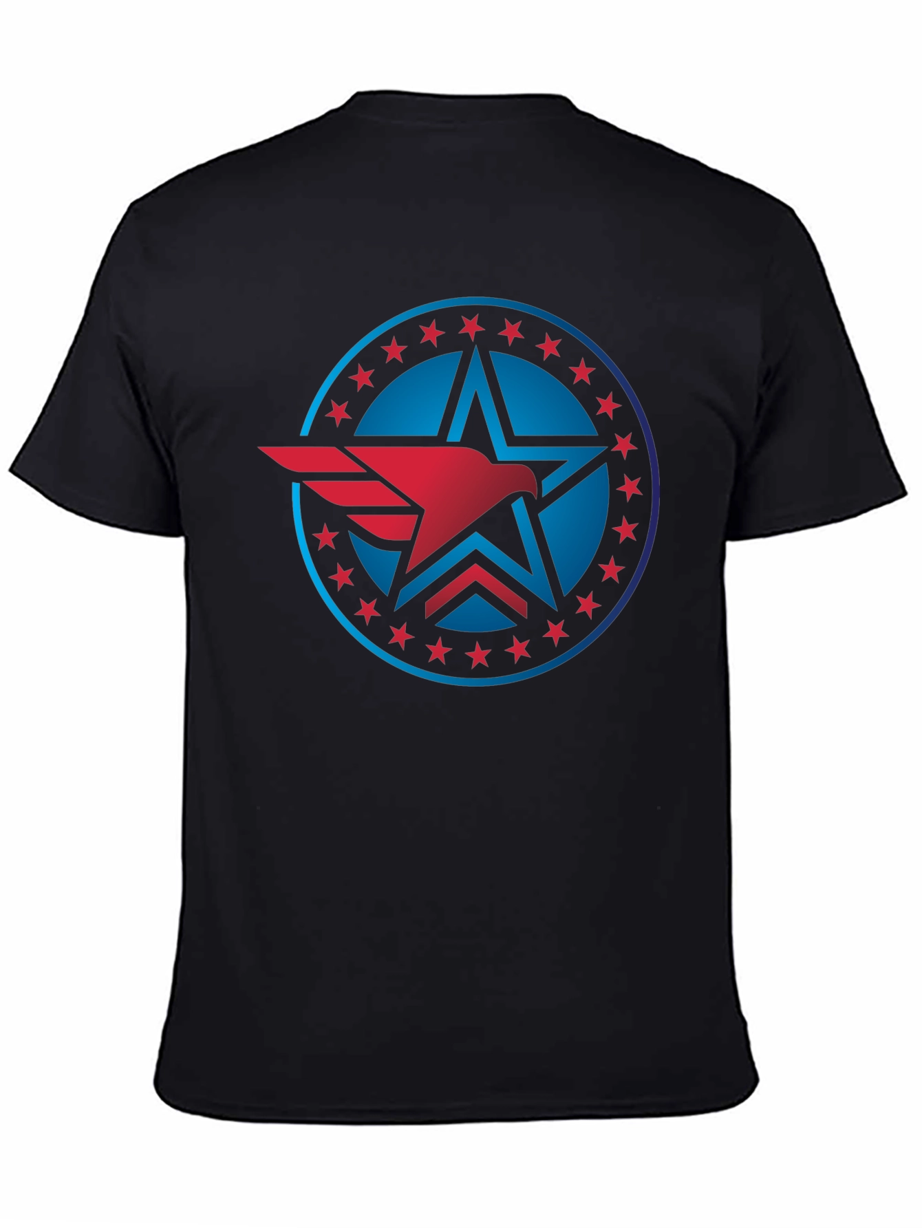 Patriotic Eagle Star Black T-Shirt