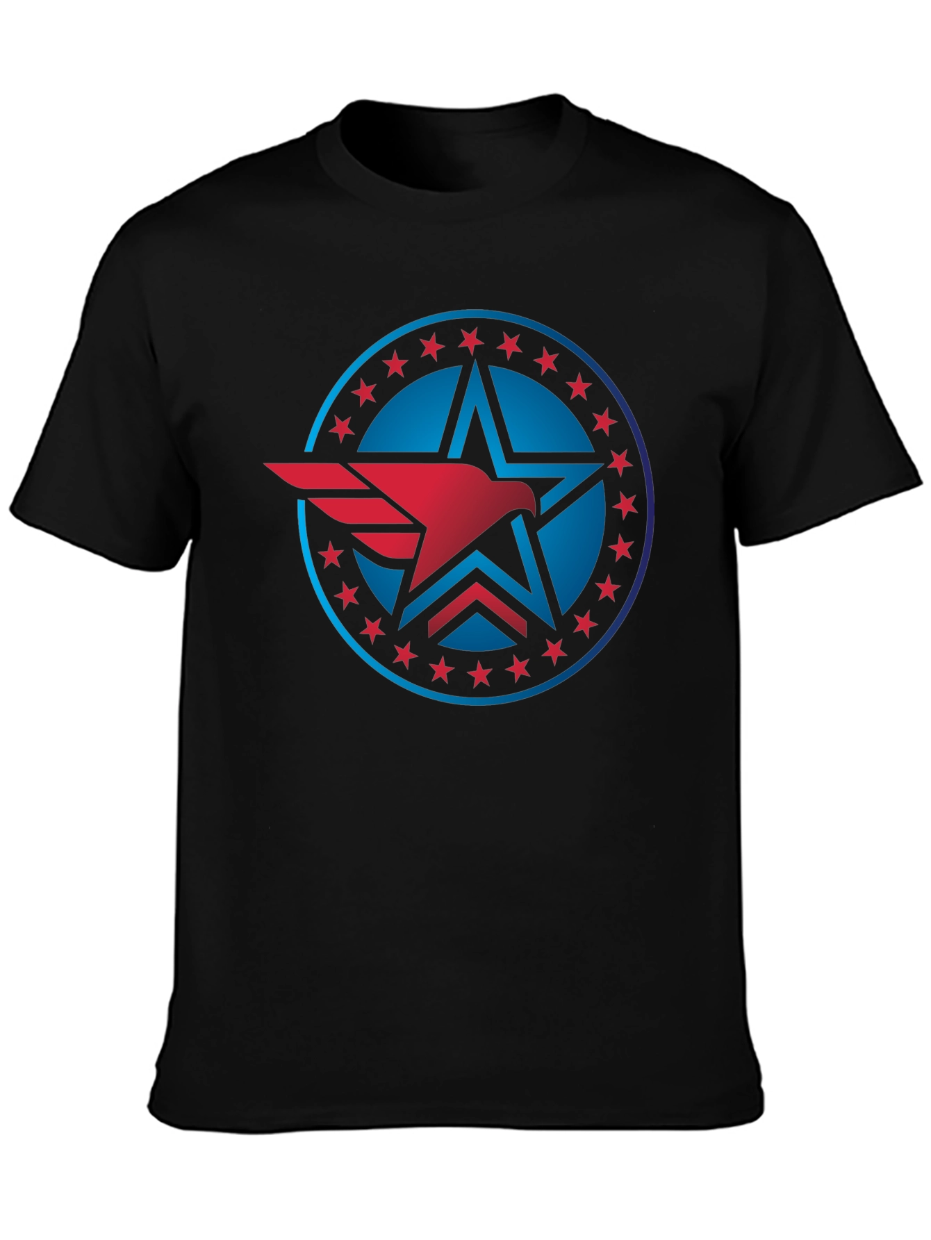 Patriotic Eagle Star Black T-Shirt