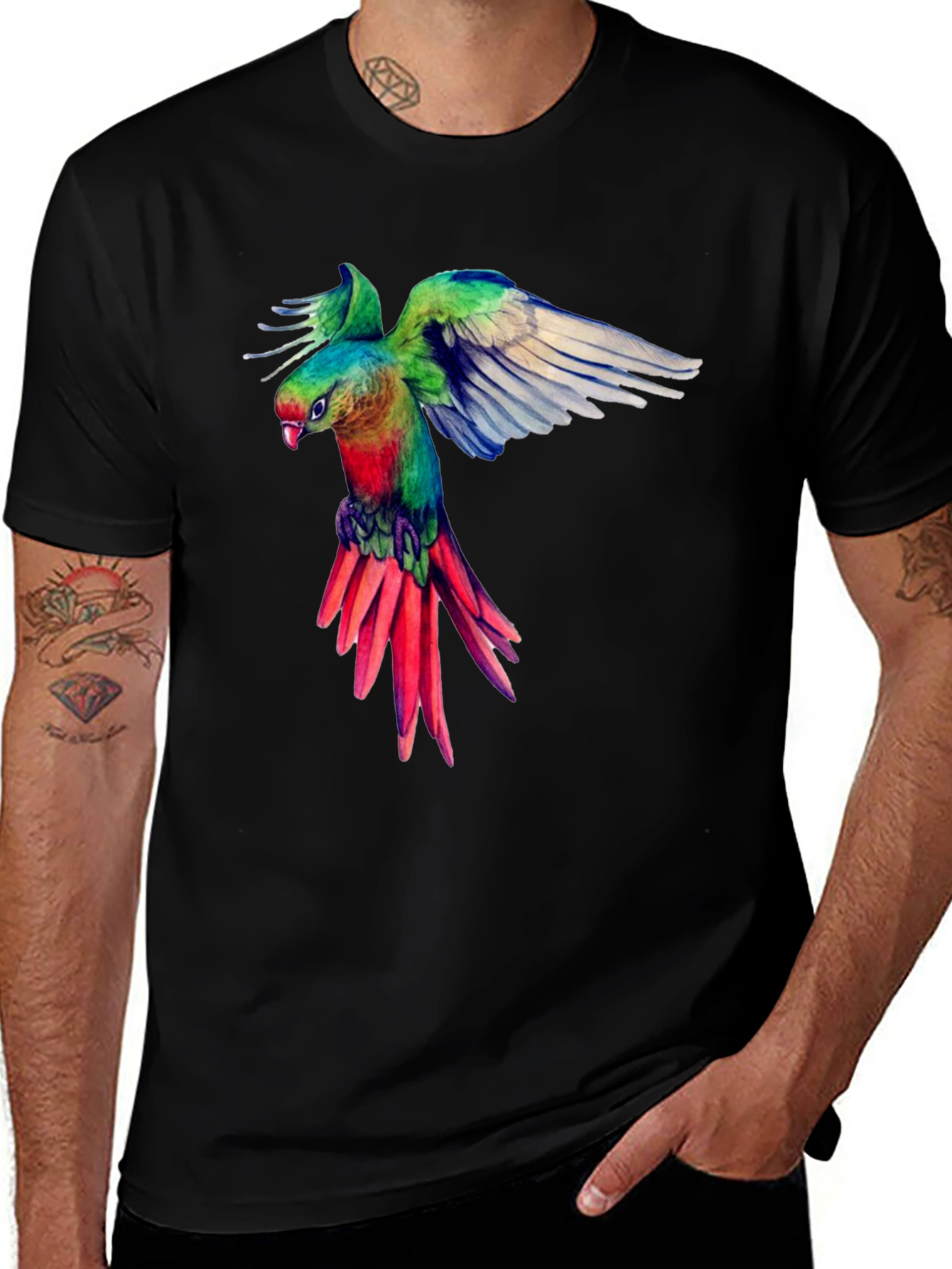 Parrot Graphic Black T-Shirt