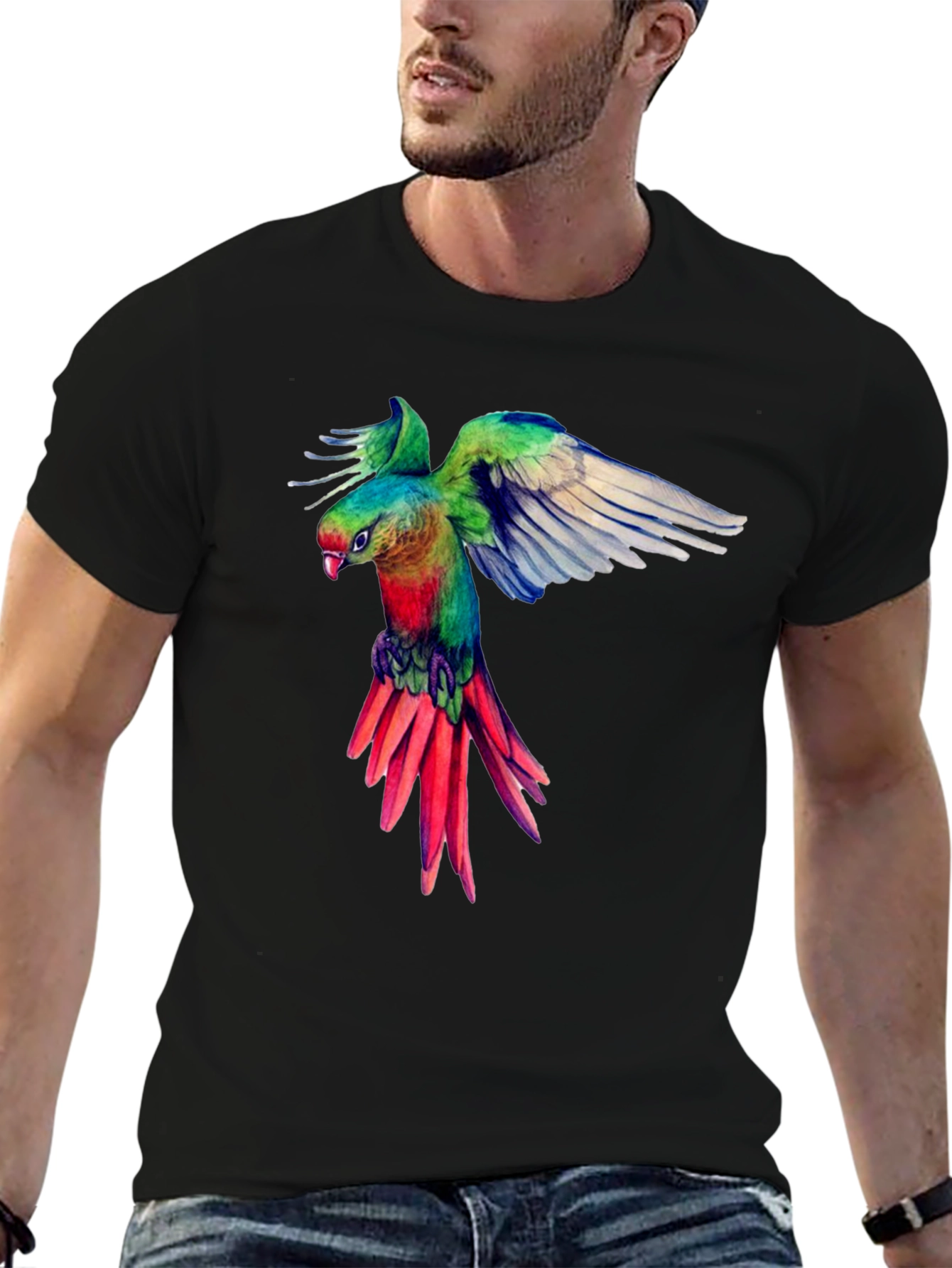 Parrot Graphic Black T-Shirt