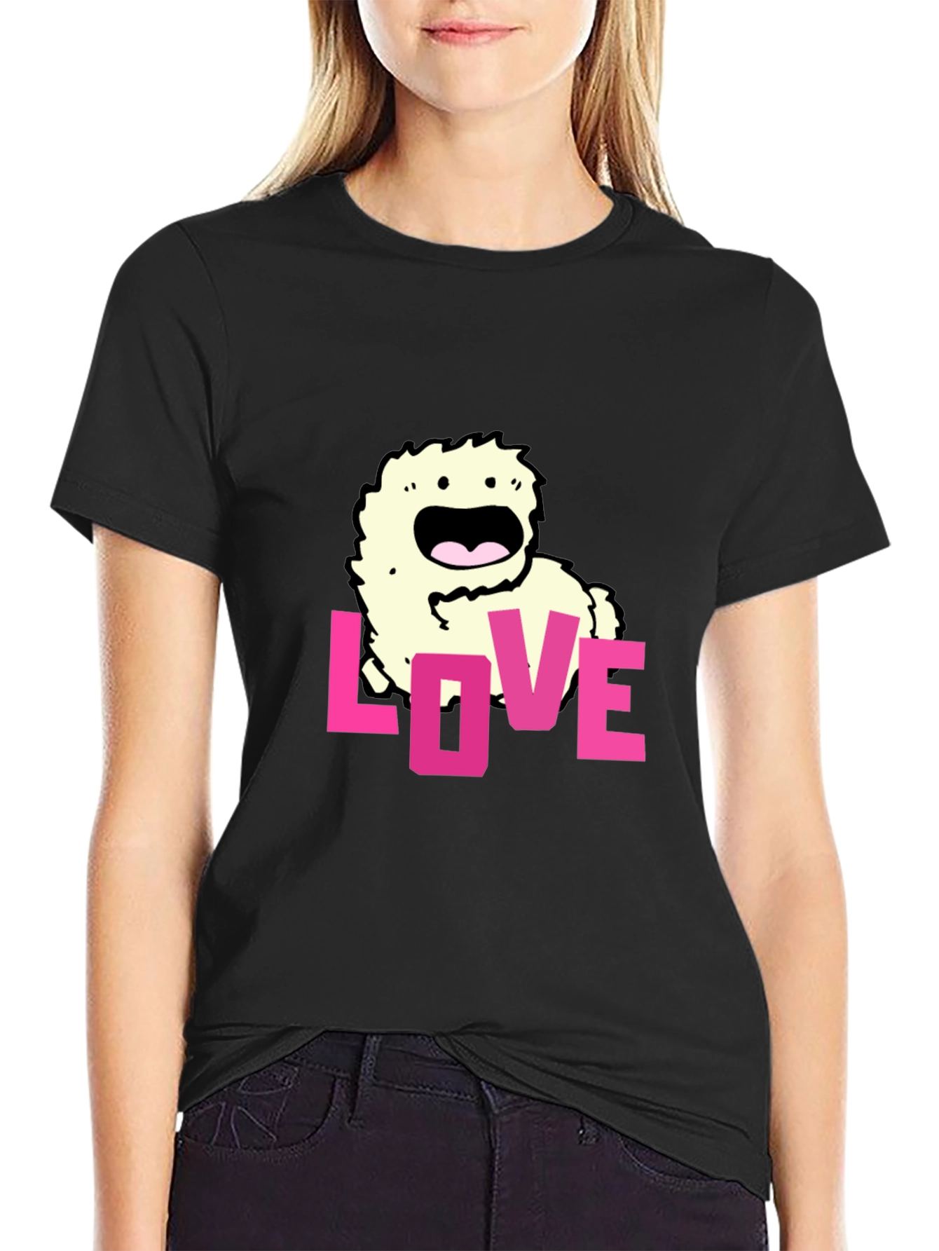 Love Monster Graphic Black T-Shirt