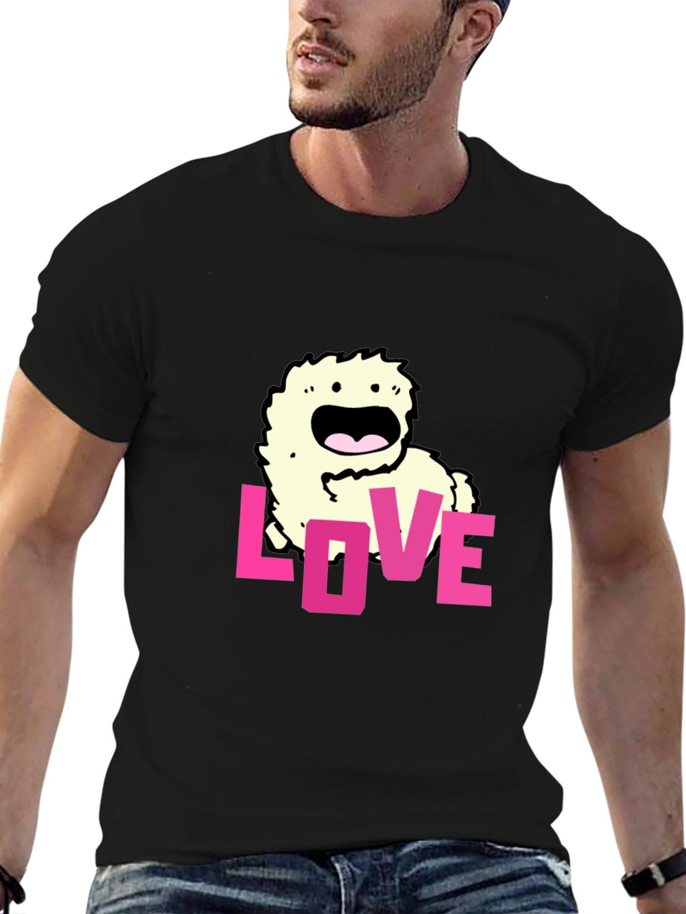Love Monster Graphic Black T-Shirt