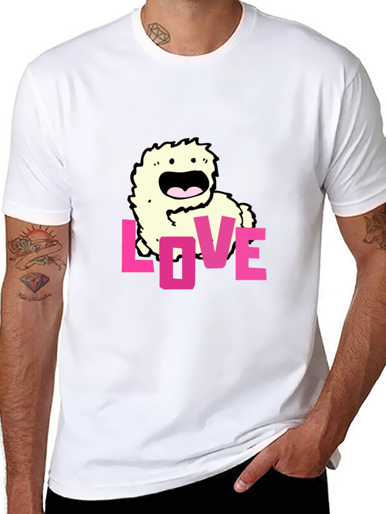 Love Monster Graphic Black T-Shirt
