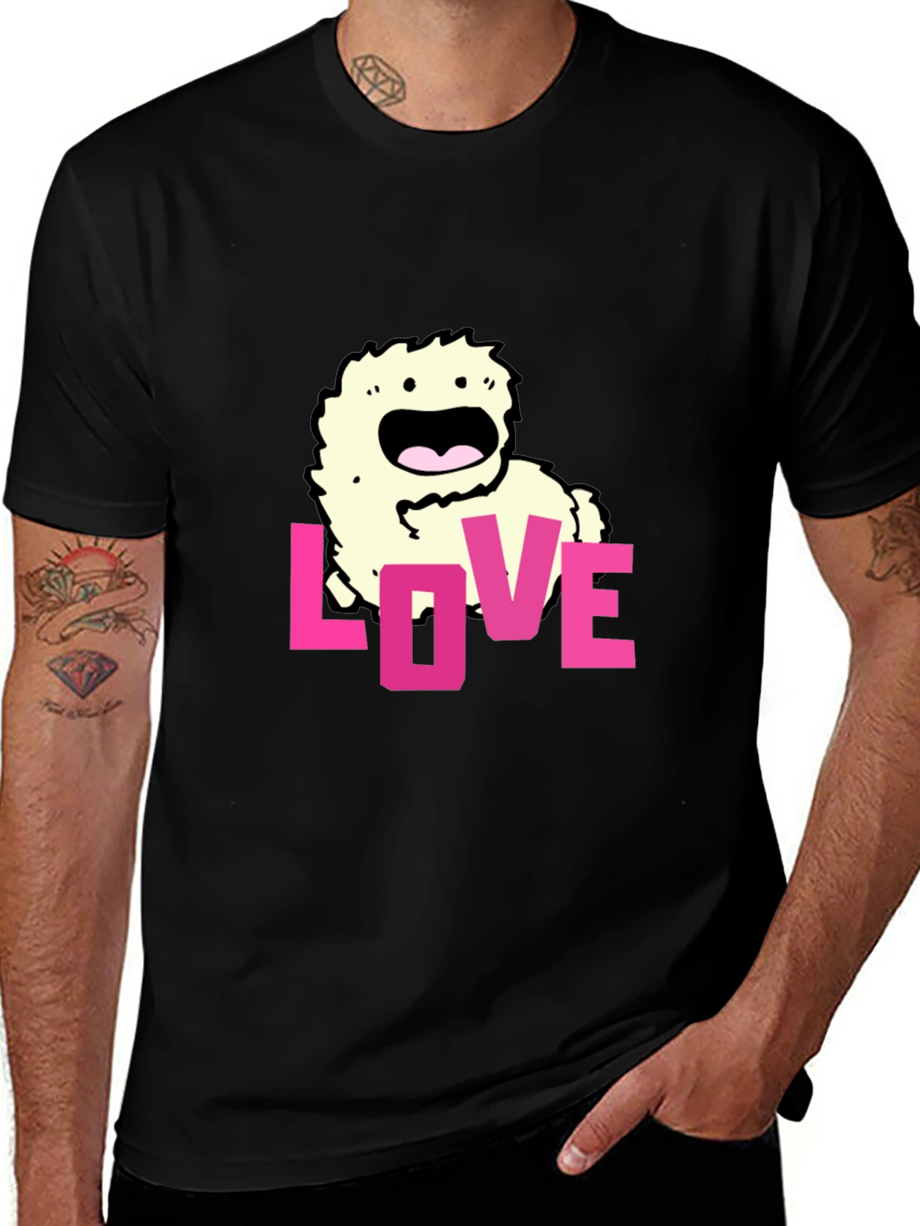Love Monster Graphic Black T-Shirt