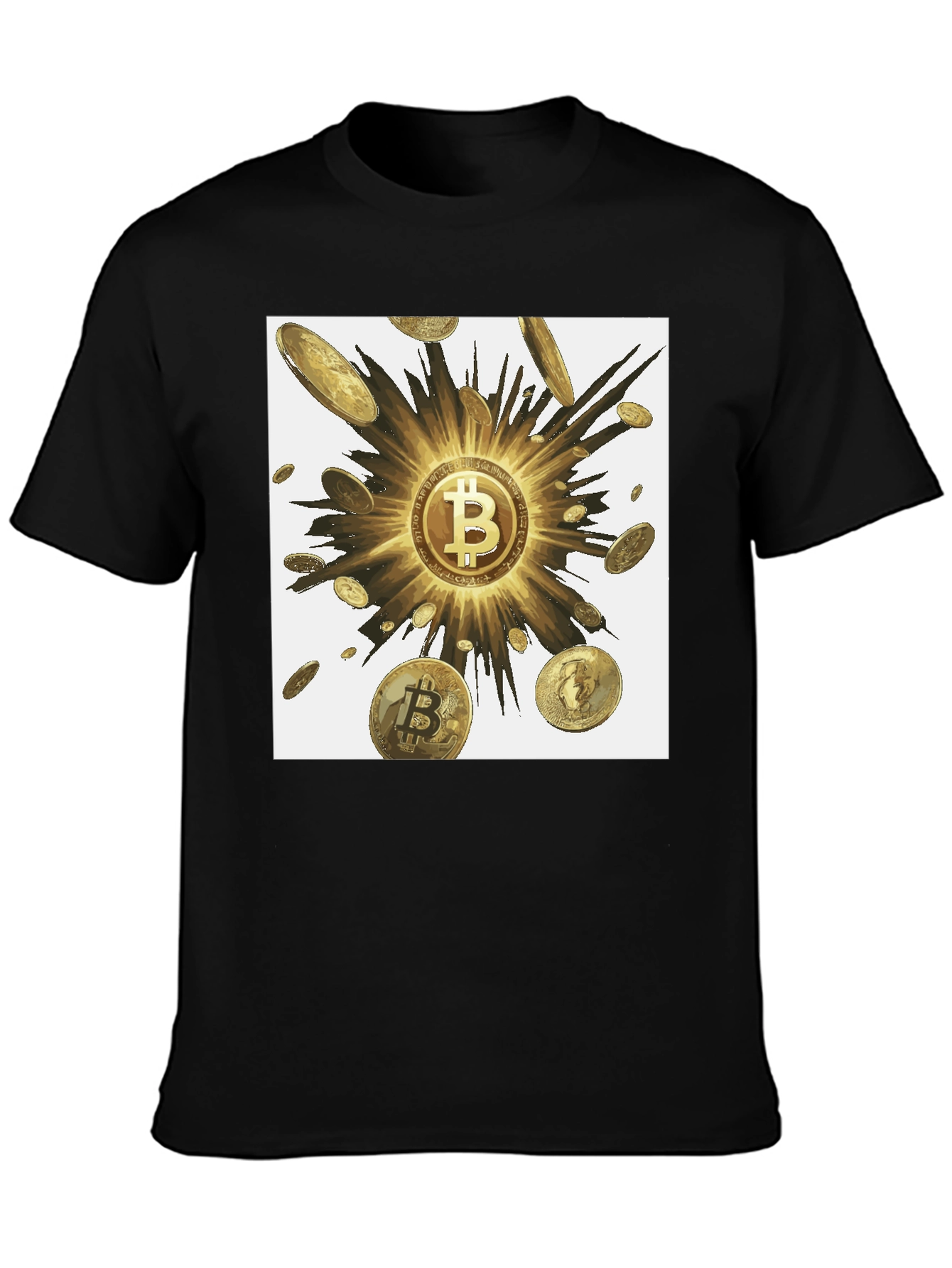 Bitcoin Burst Graphic T-Shirt - Black Crypto Tee