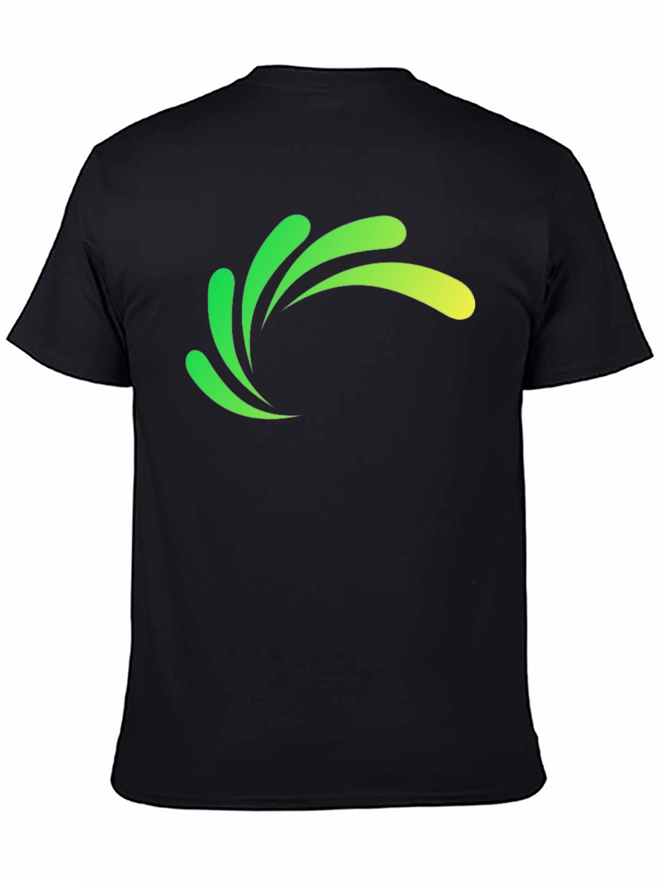 Modern Green Splash Graphic Black T-Shirt