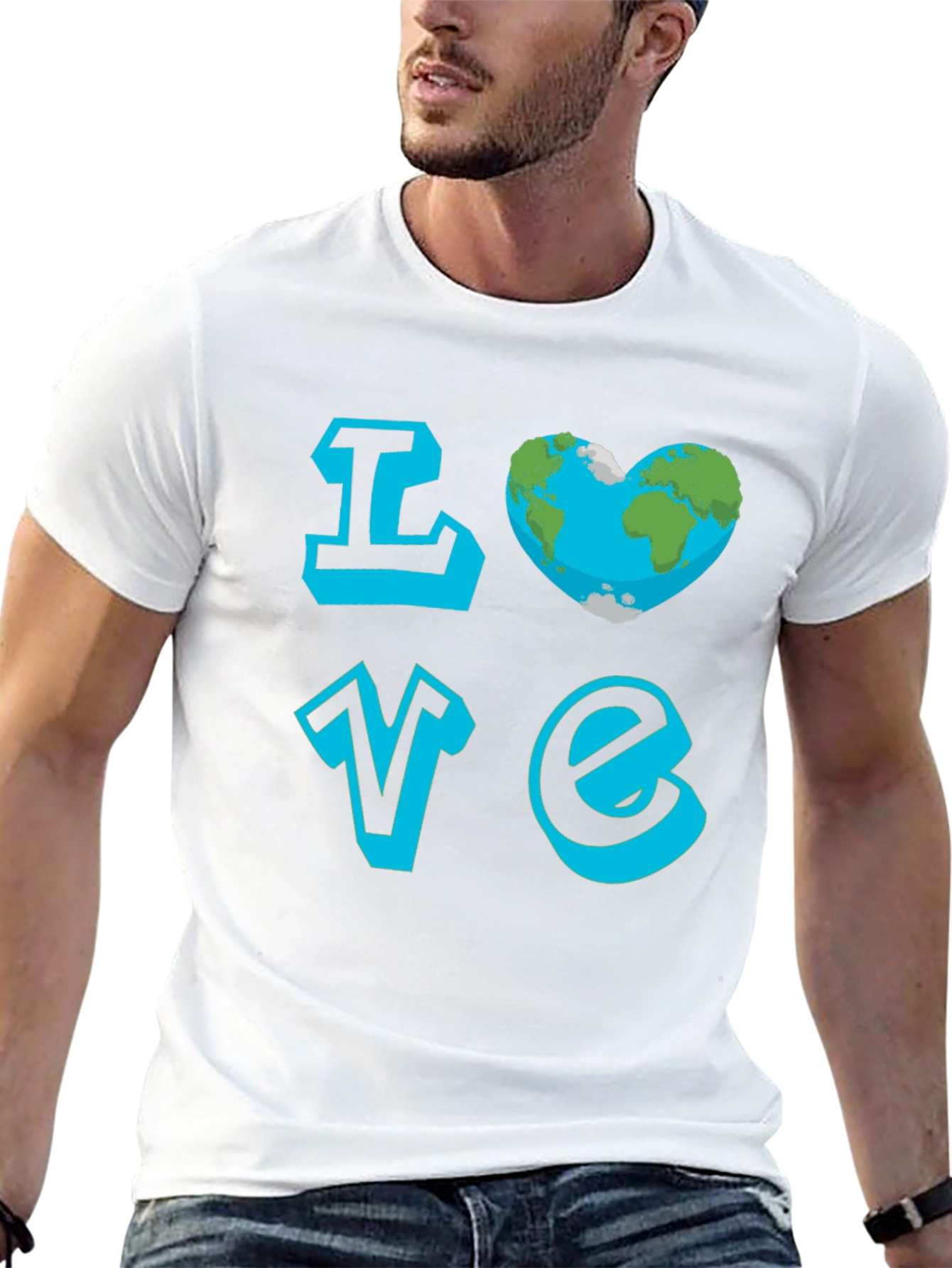 Love Earth Graphic Tee - Black Cotton T-Shirt