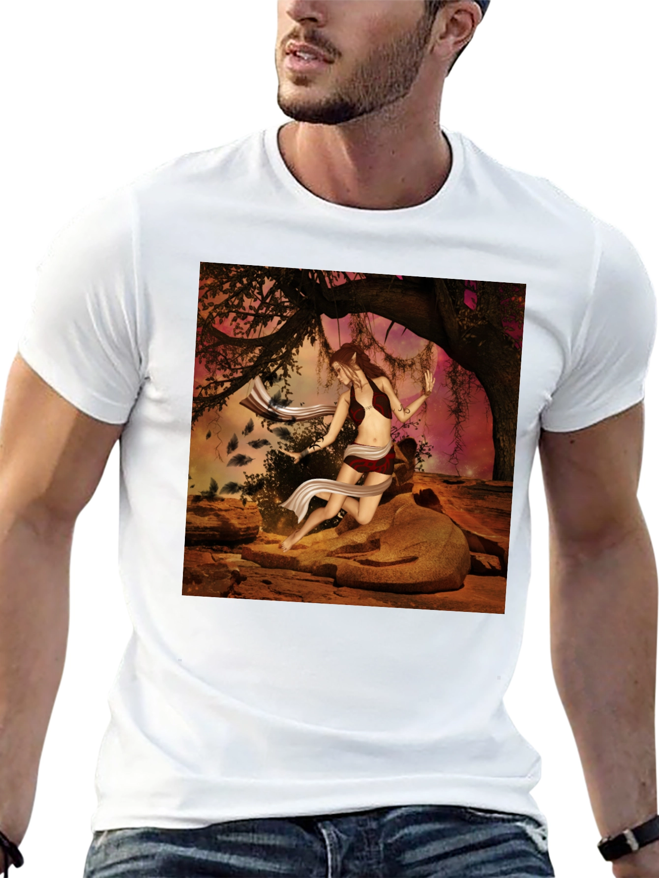 Fantasy Forest Woman Graphic Tee - Unisex T-Shirt