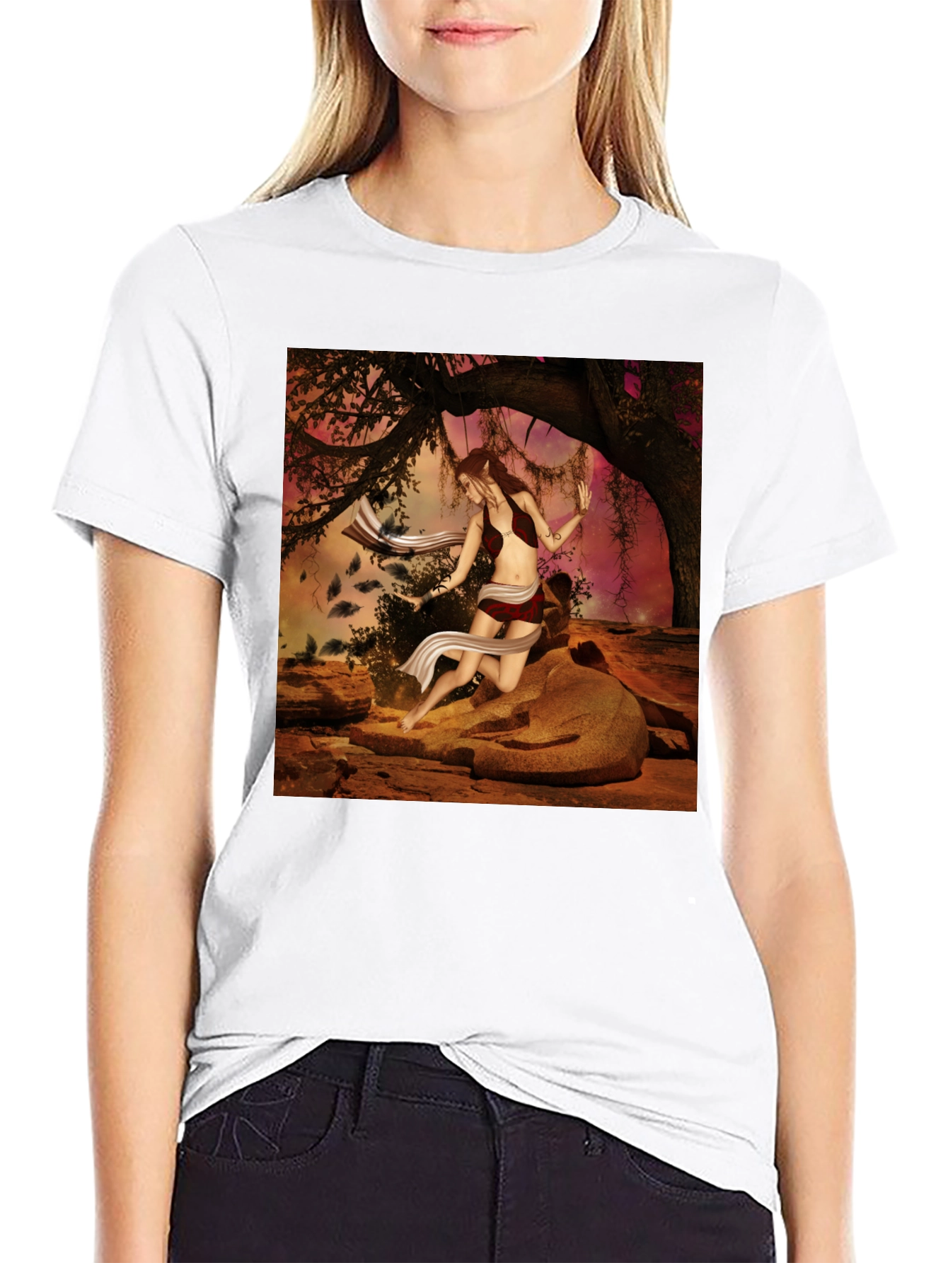 Fantasy Forest Woman Graphic Tee - Unisex T-Shirt