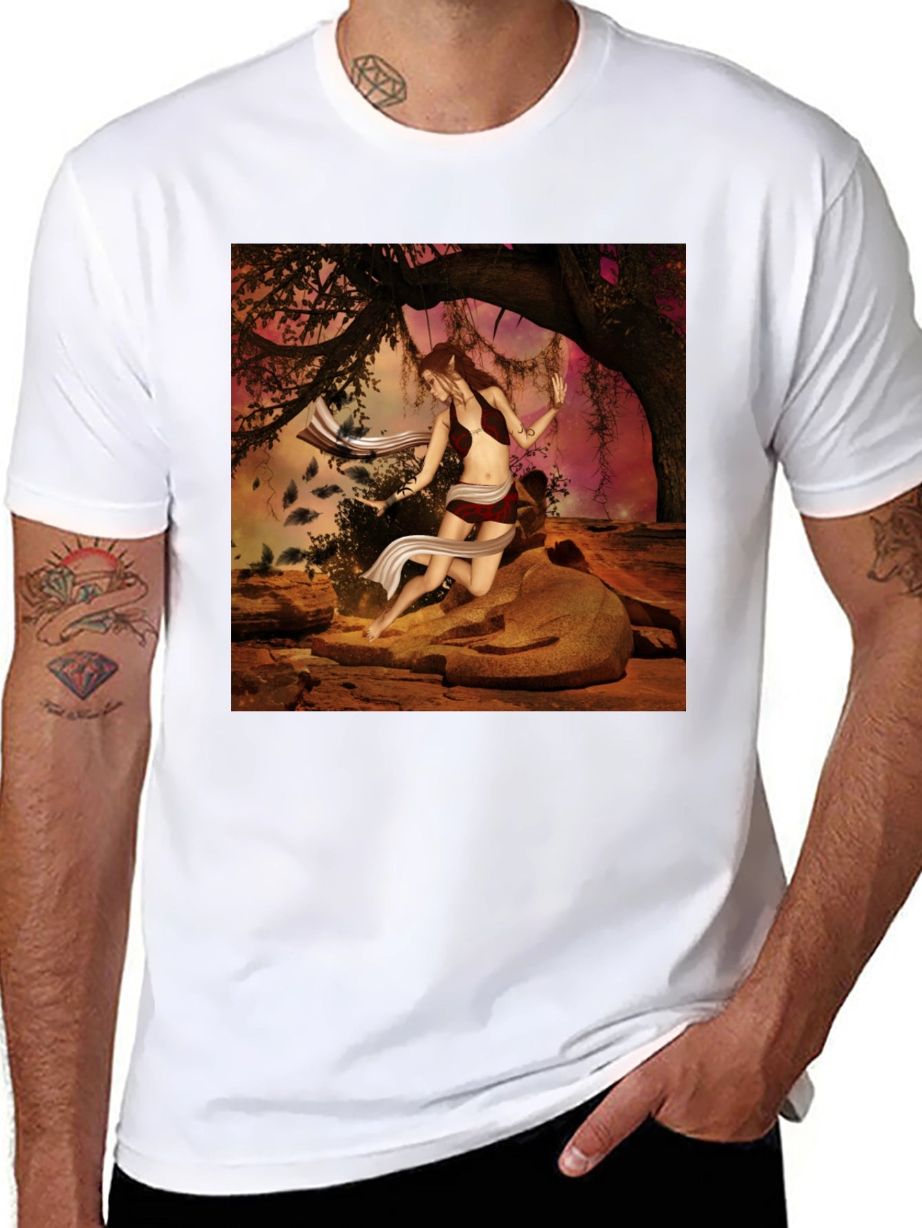 Fantasy Forest Woman Graphic Tee - Unisex T-Shirt
