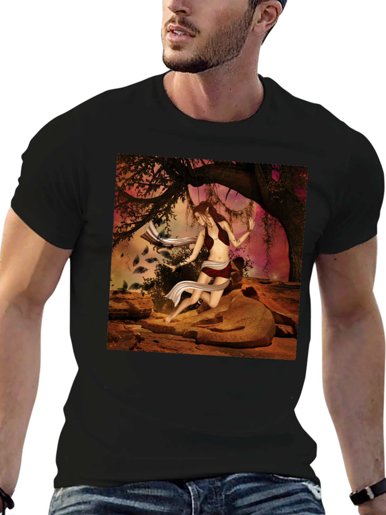 Fantasy Forest Woman Graphic Tee - Unisex T-Shirt
