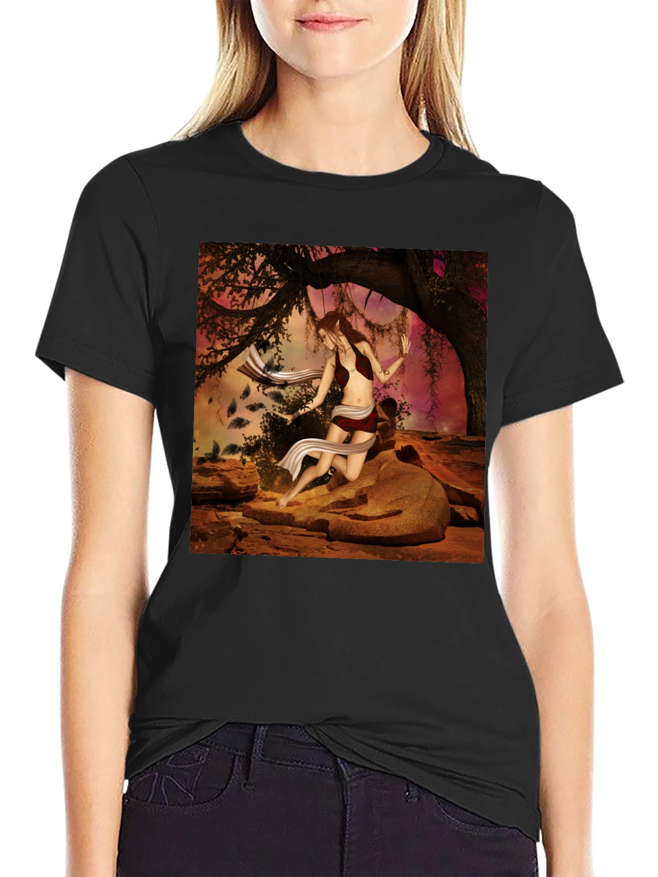 Fantasy Forest Woman Graphic Tee - Unisex T-Shirt