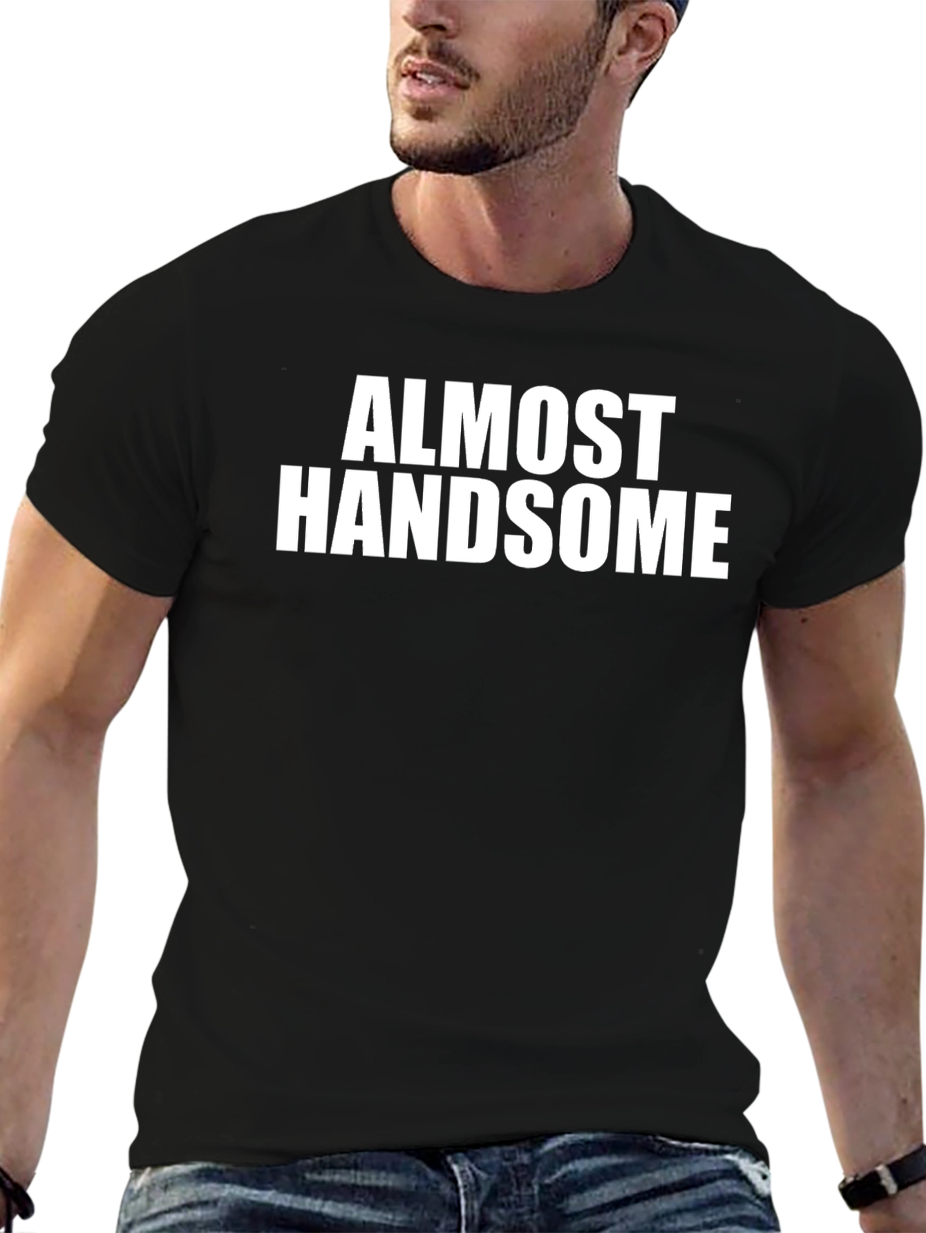Almost Handsome Graphic Tee - Black
