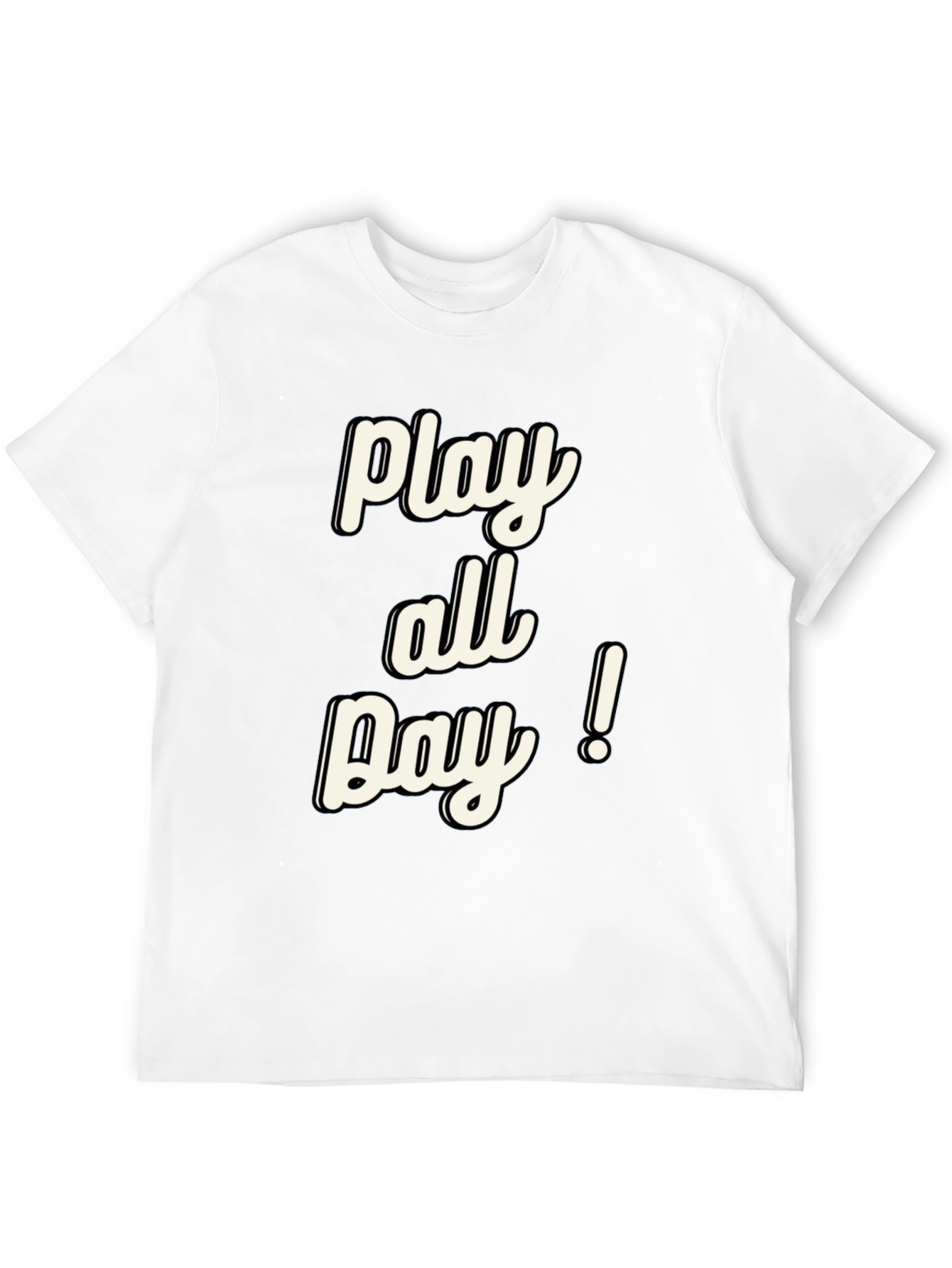 Play All Day! Black Graphic T-Shirt
