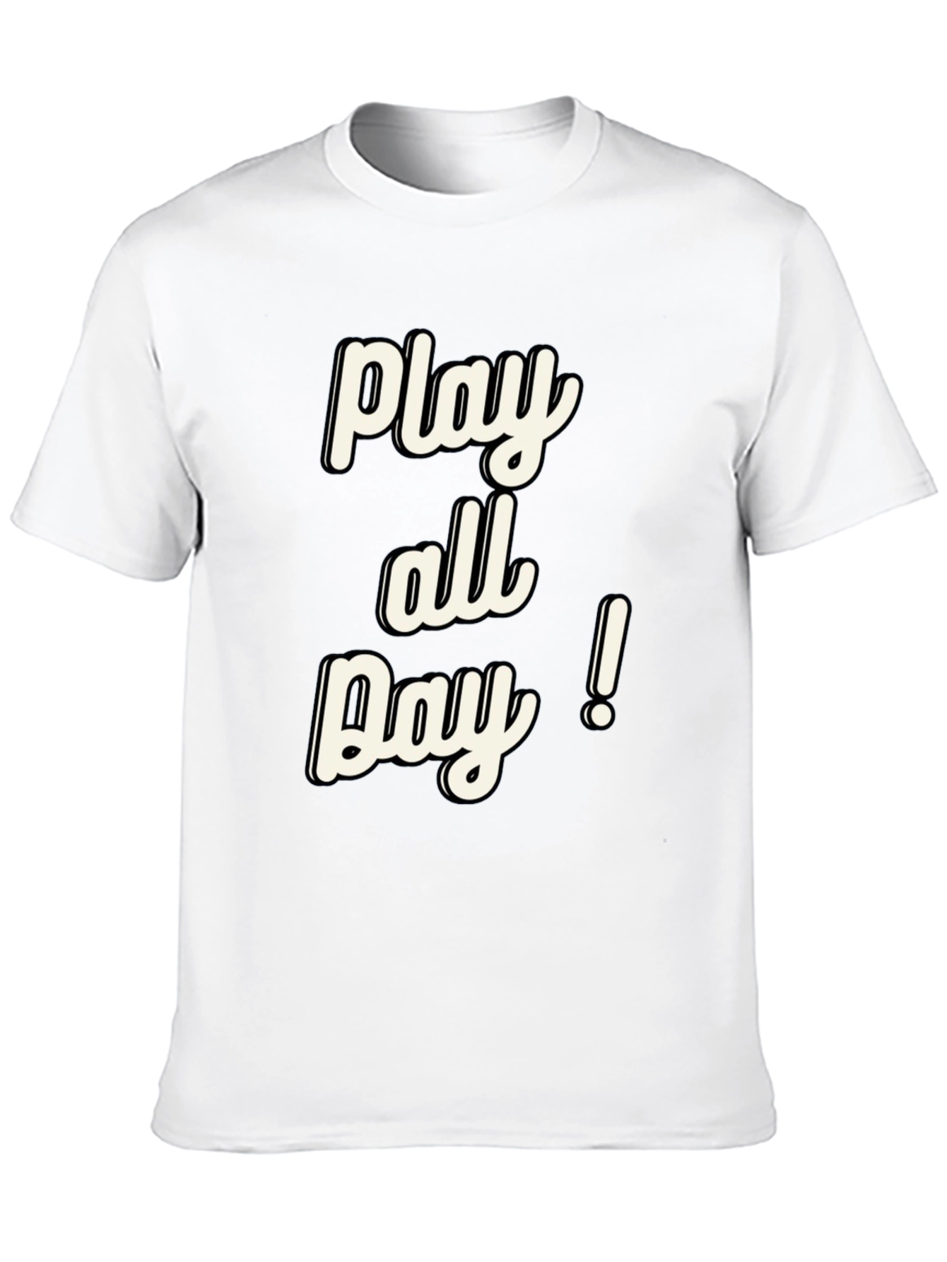 Play All Day! Black Graphic T-Shirt