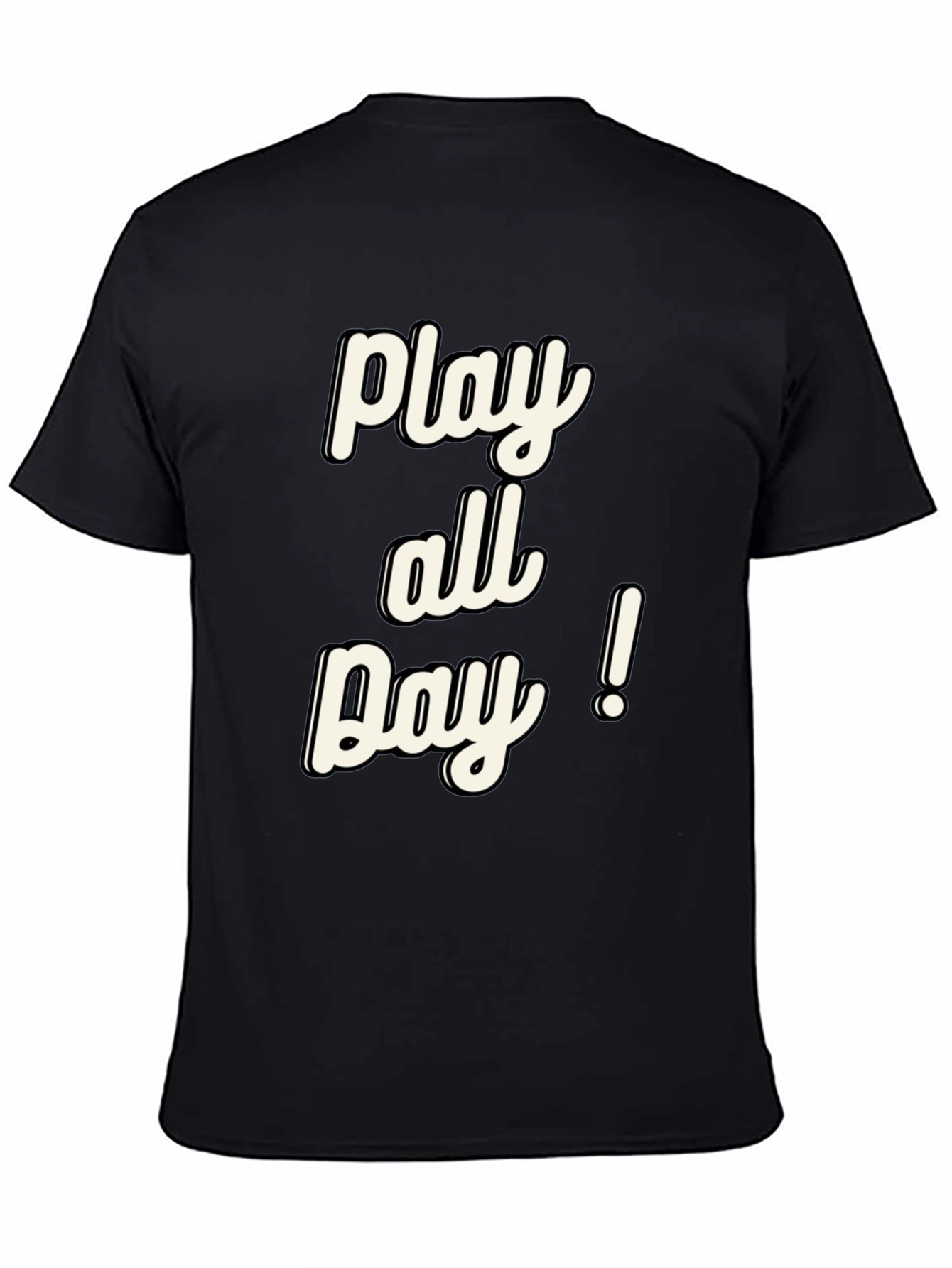Play All Day! Black Graphic T-Shirt