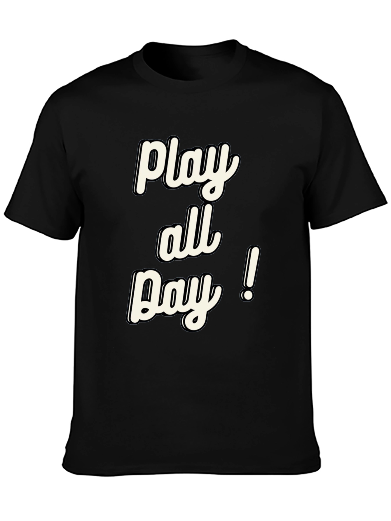 Play All Day! Black Graphic T-Shirt