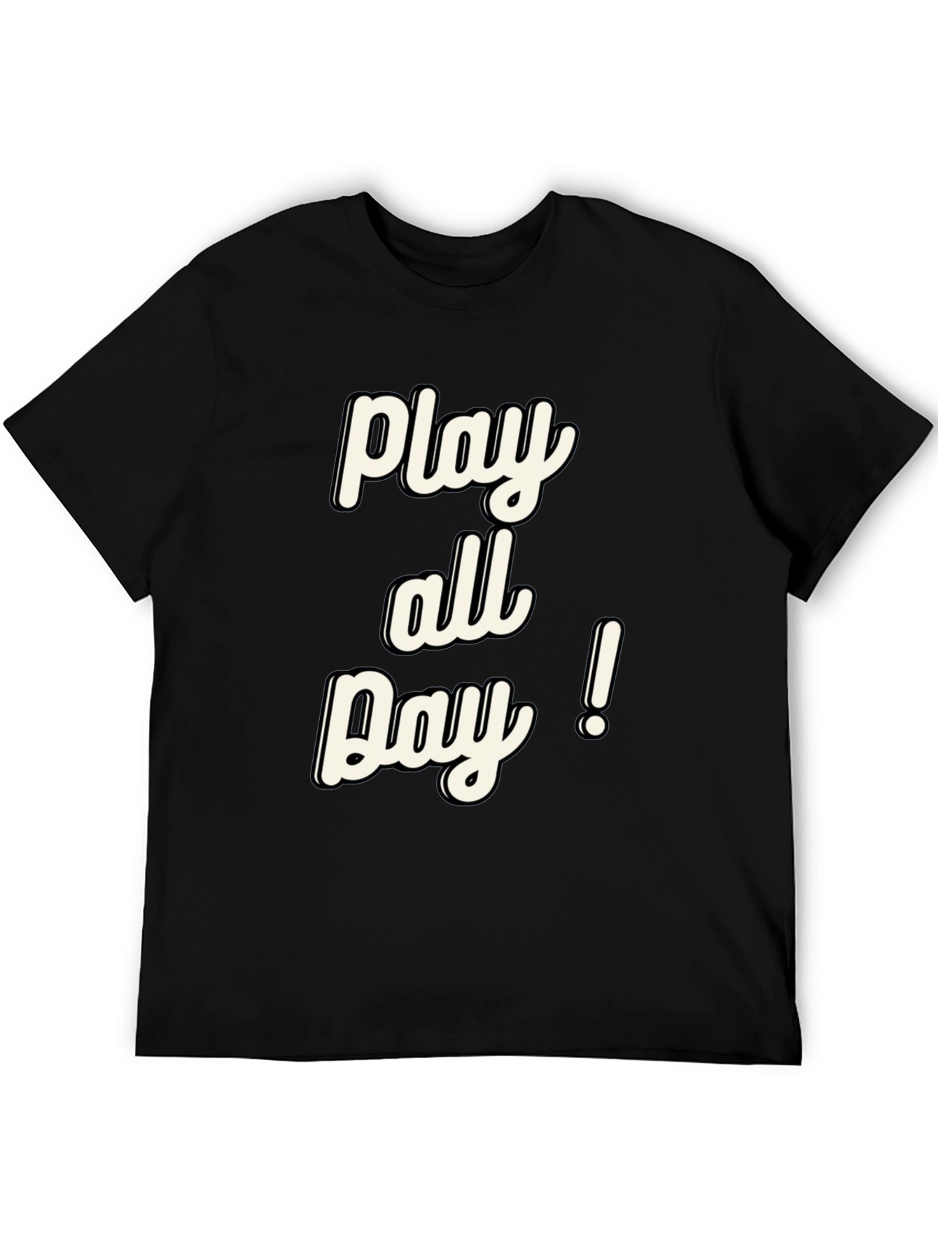 Play All Day! Black Graphic T-Shirt