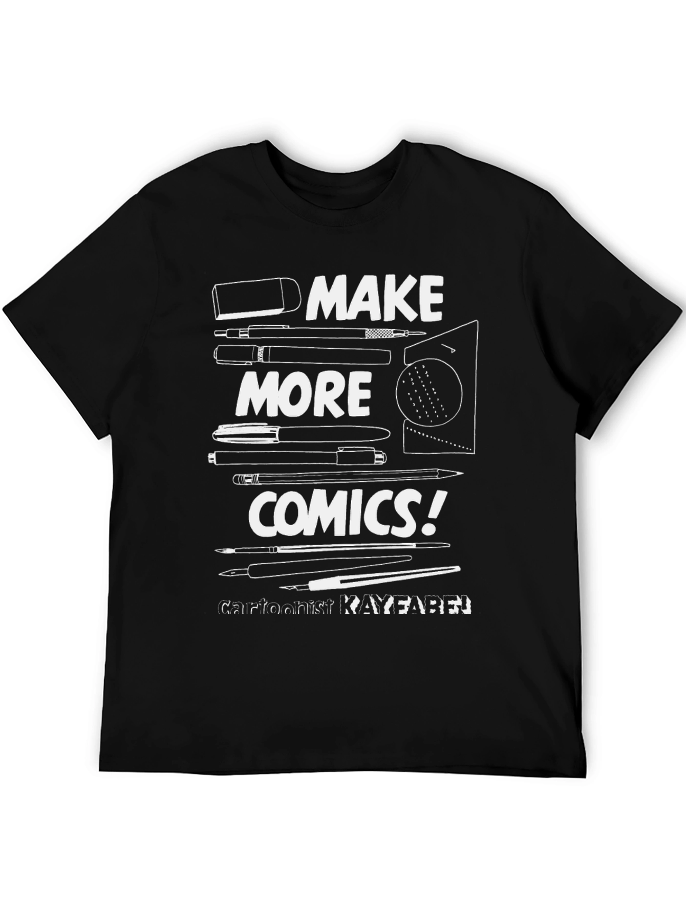 Make More Comics Black T-Shirt Graphic Tee