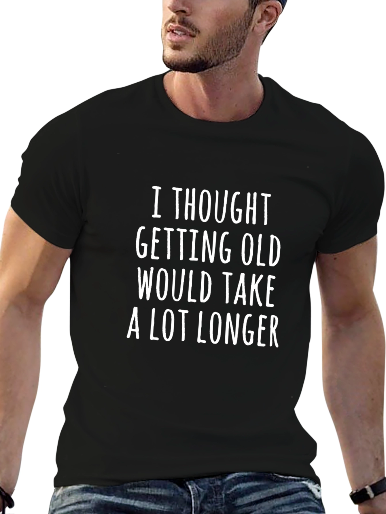 Funny Getting Old Graphic Tee - Black Cotton T-Shirt