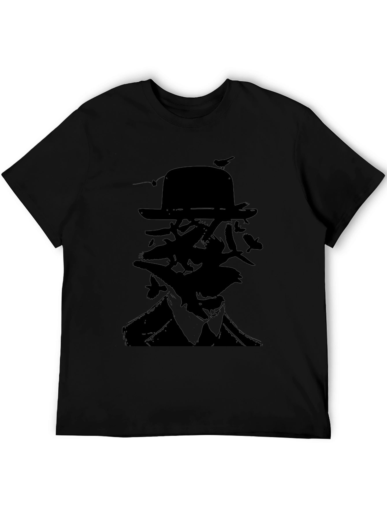 Surreal Bird Silhouette T-Shirt - Black