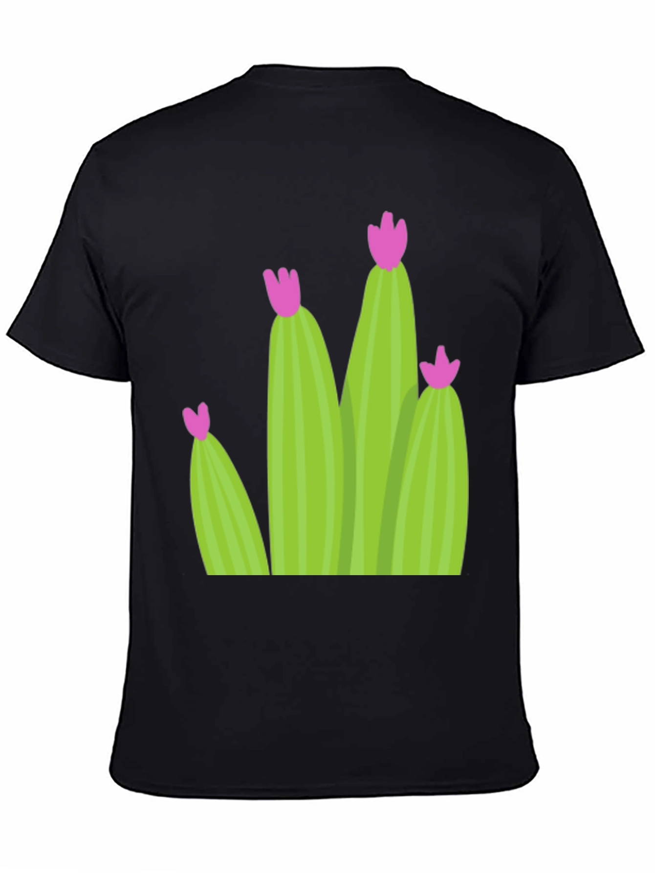 Cactus Bloom Black T-Shirt - Nature Inspired Tee