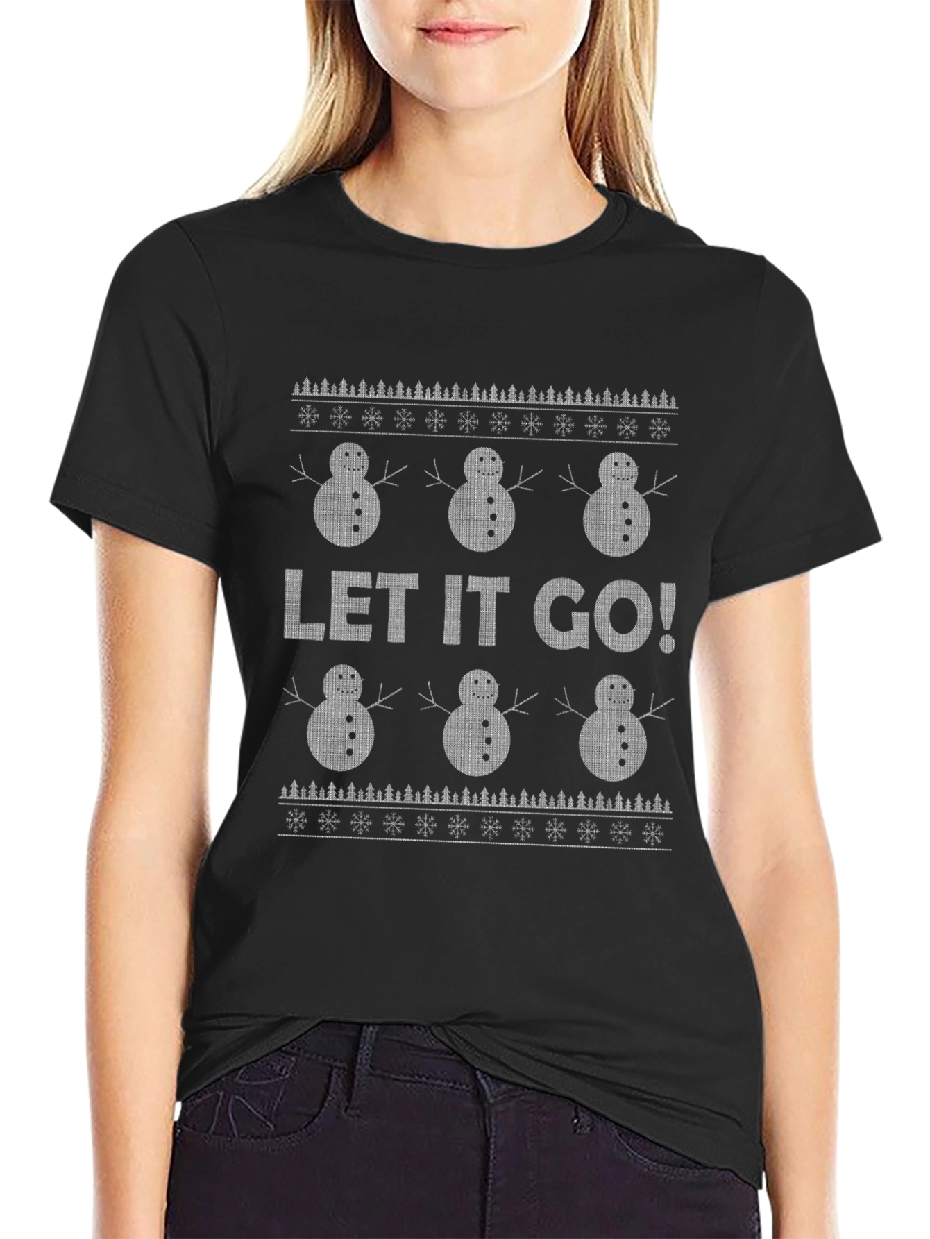 Let It Go! Ugly Christmas Sweater Style T-Shirt