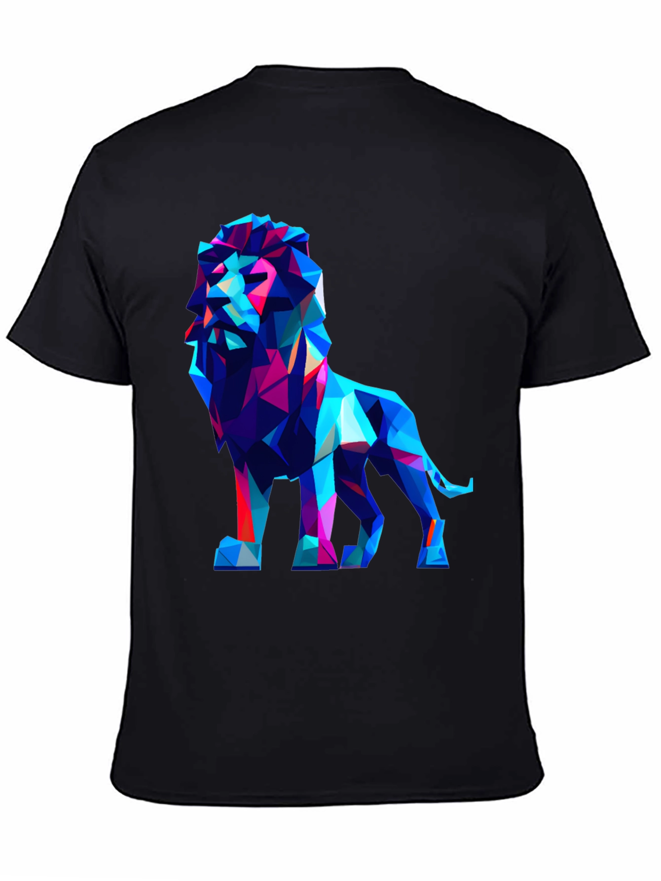 Geometric Lion Graphic Tee - Modern Art Shirt