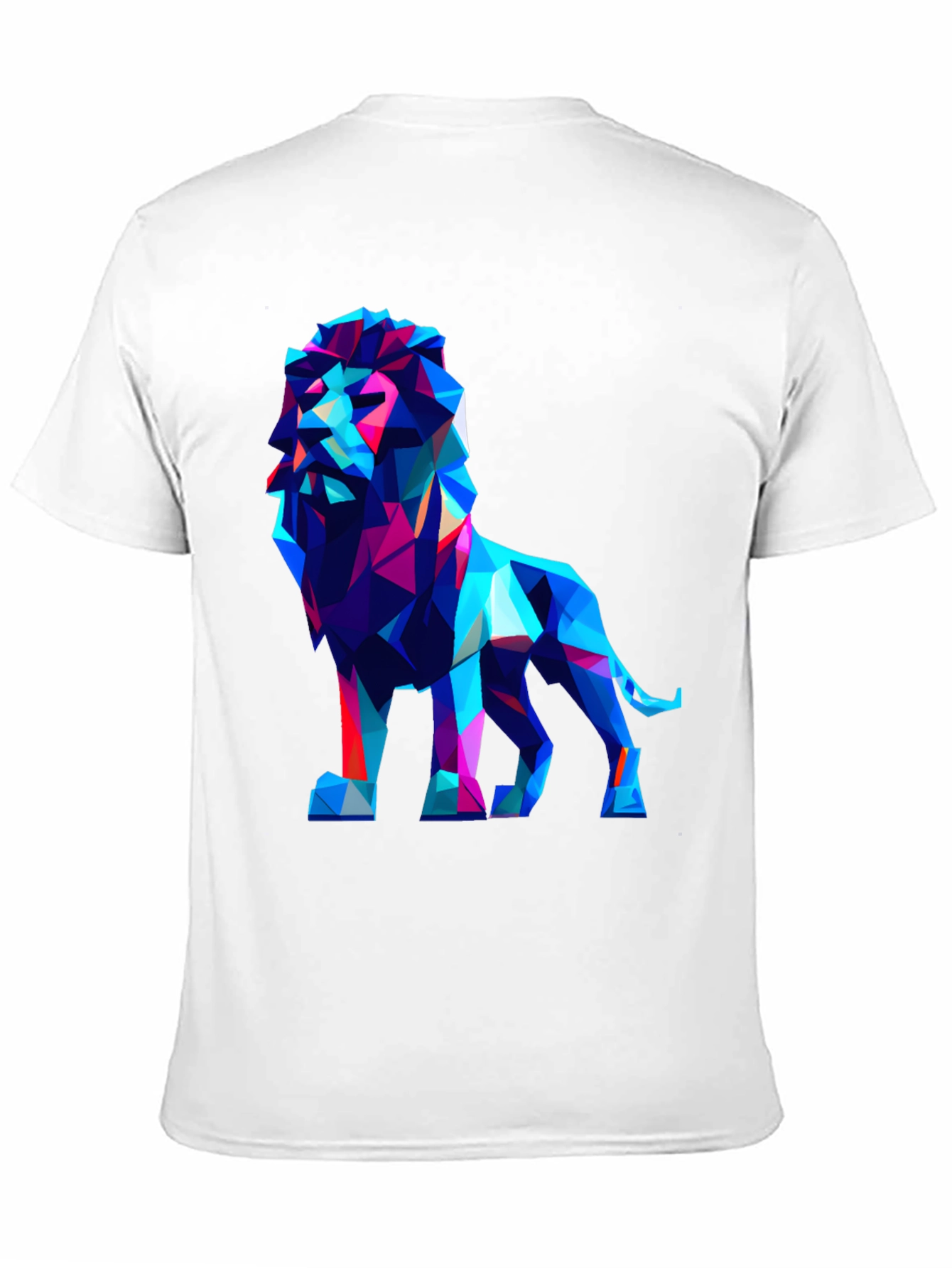 Geometric Lion Graphic Tee - Modern Art Shirt
