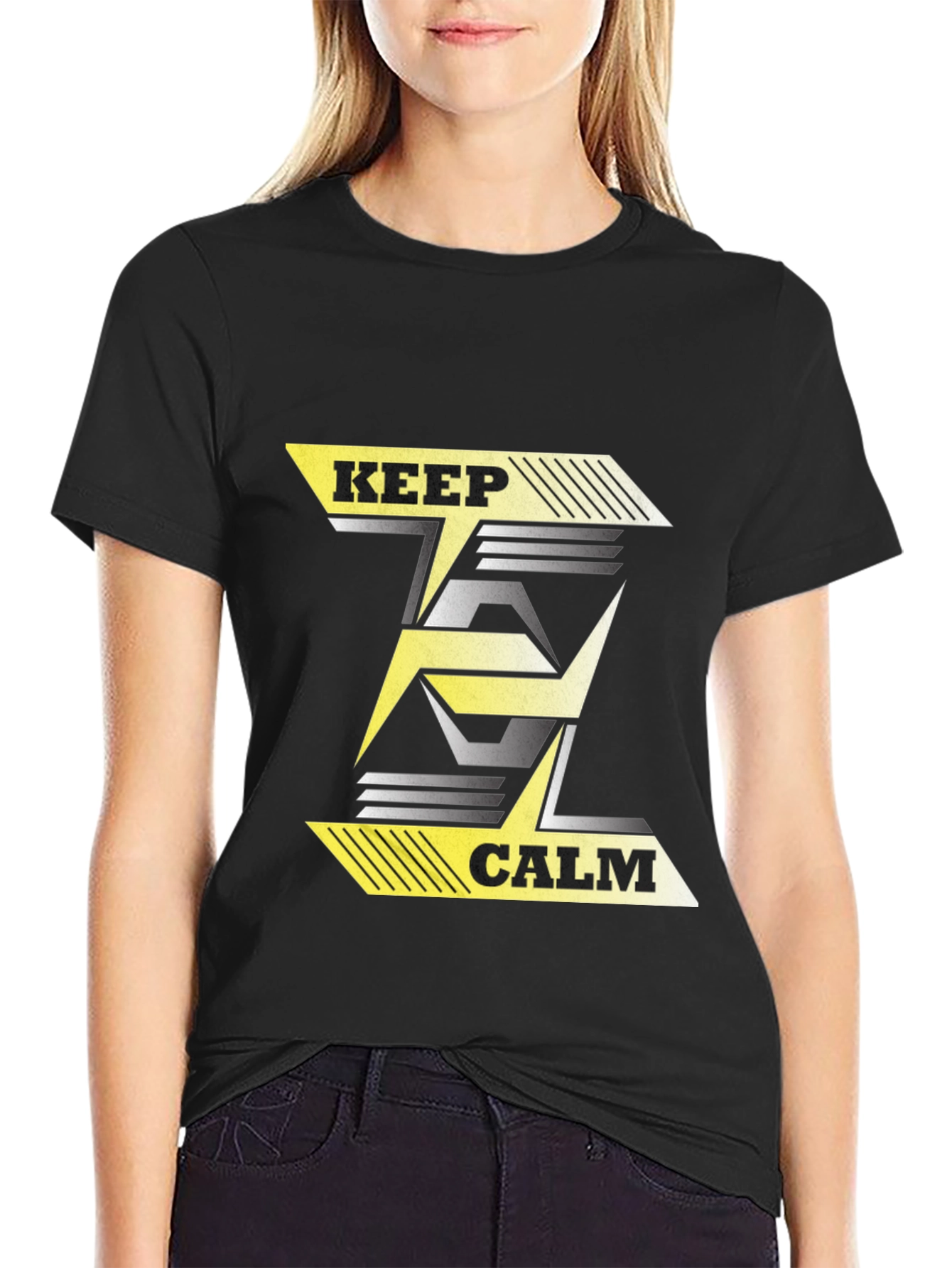 Keep Calm Graphic T-Shirt - Black Cotton Tee