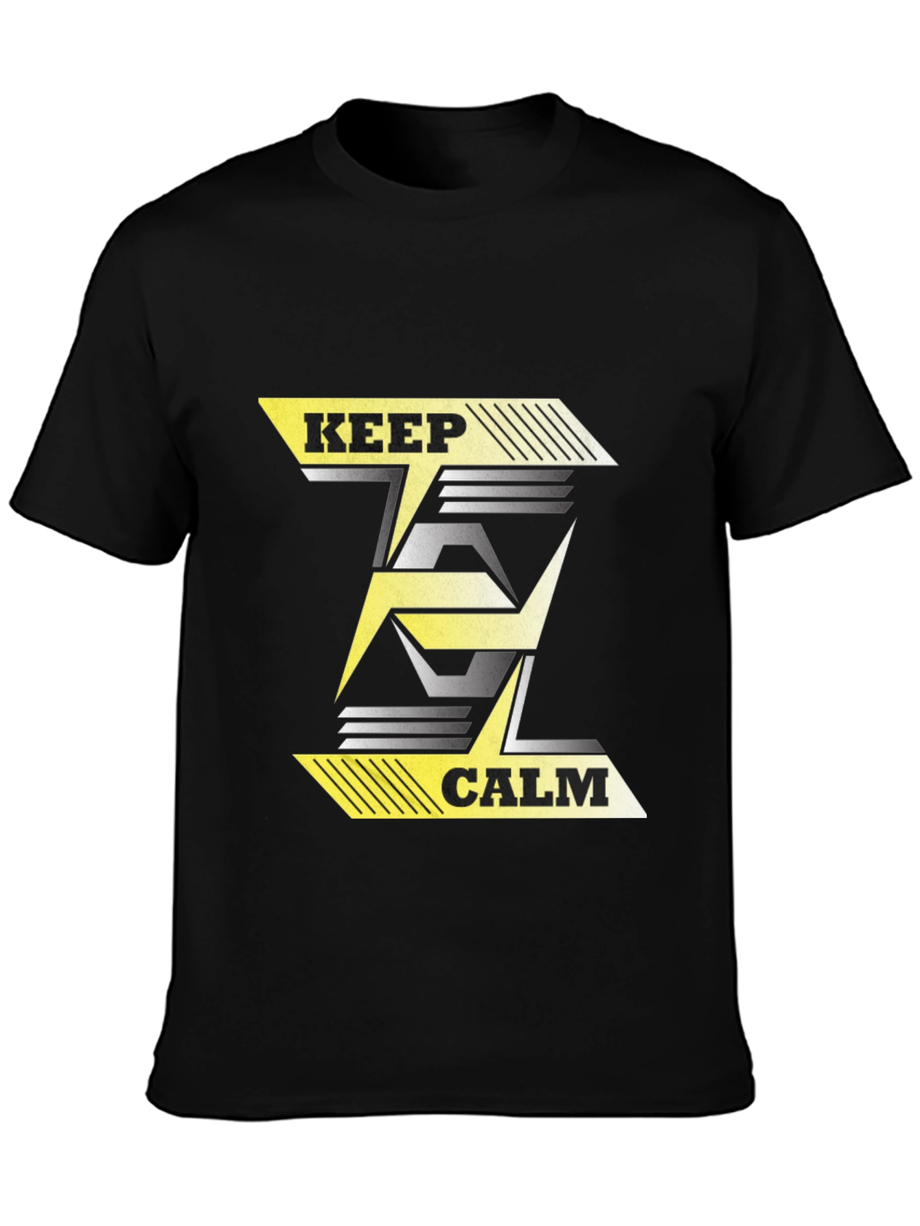 Keep Calm Graphic T-Shirt - Black Cotton Tee