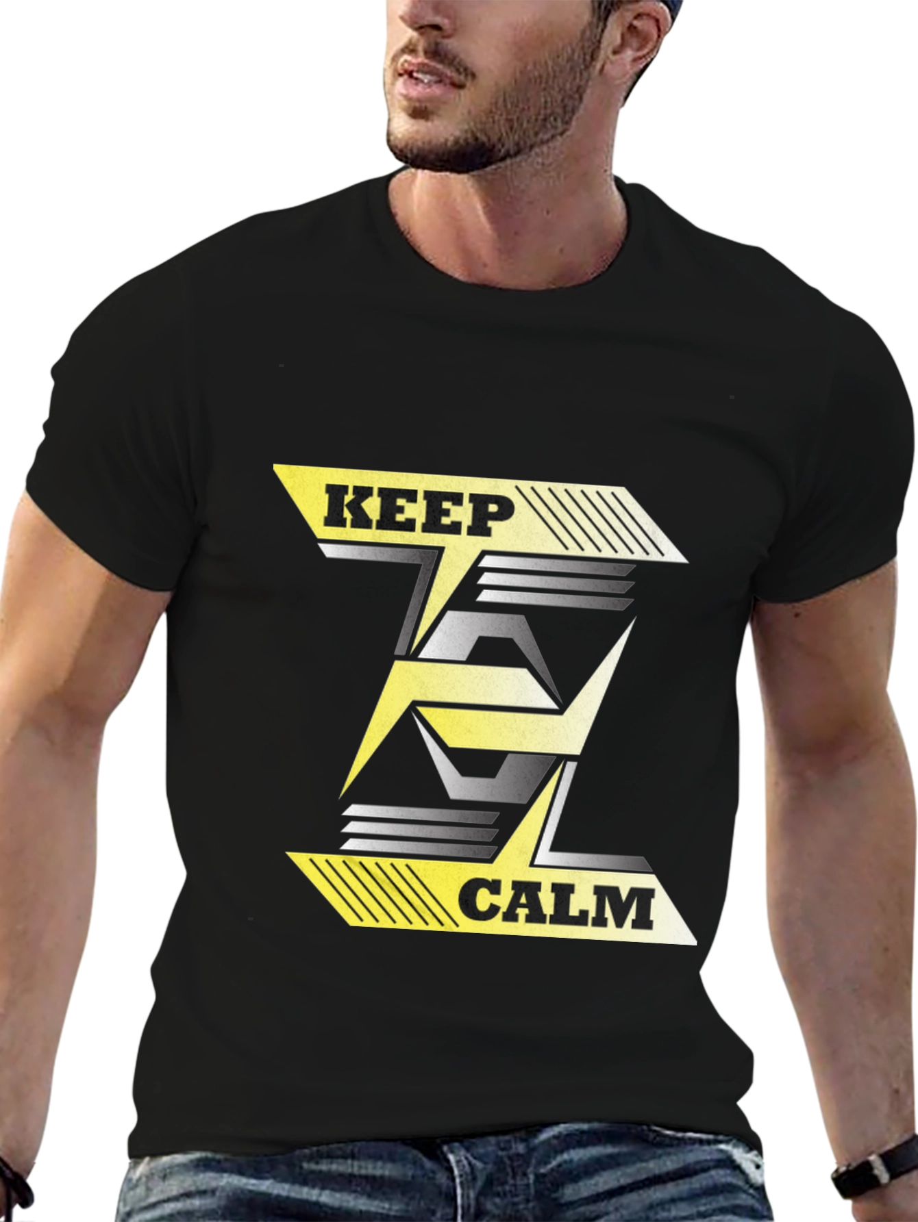 Keep Calm Graphic T-Shirt - Black Cotton Tee