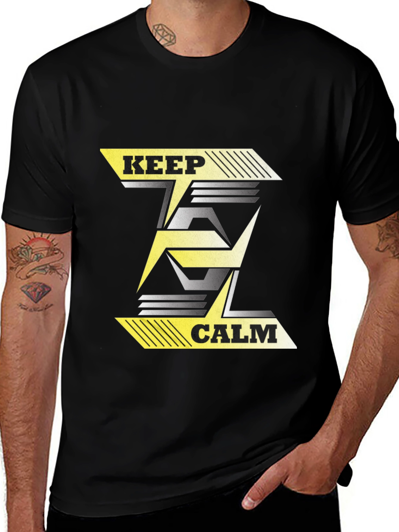 Keep Calm Graphic T-Shirt - Black Cotton Tee