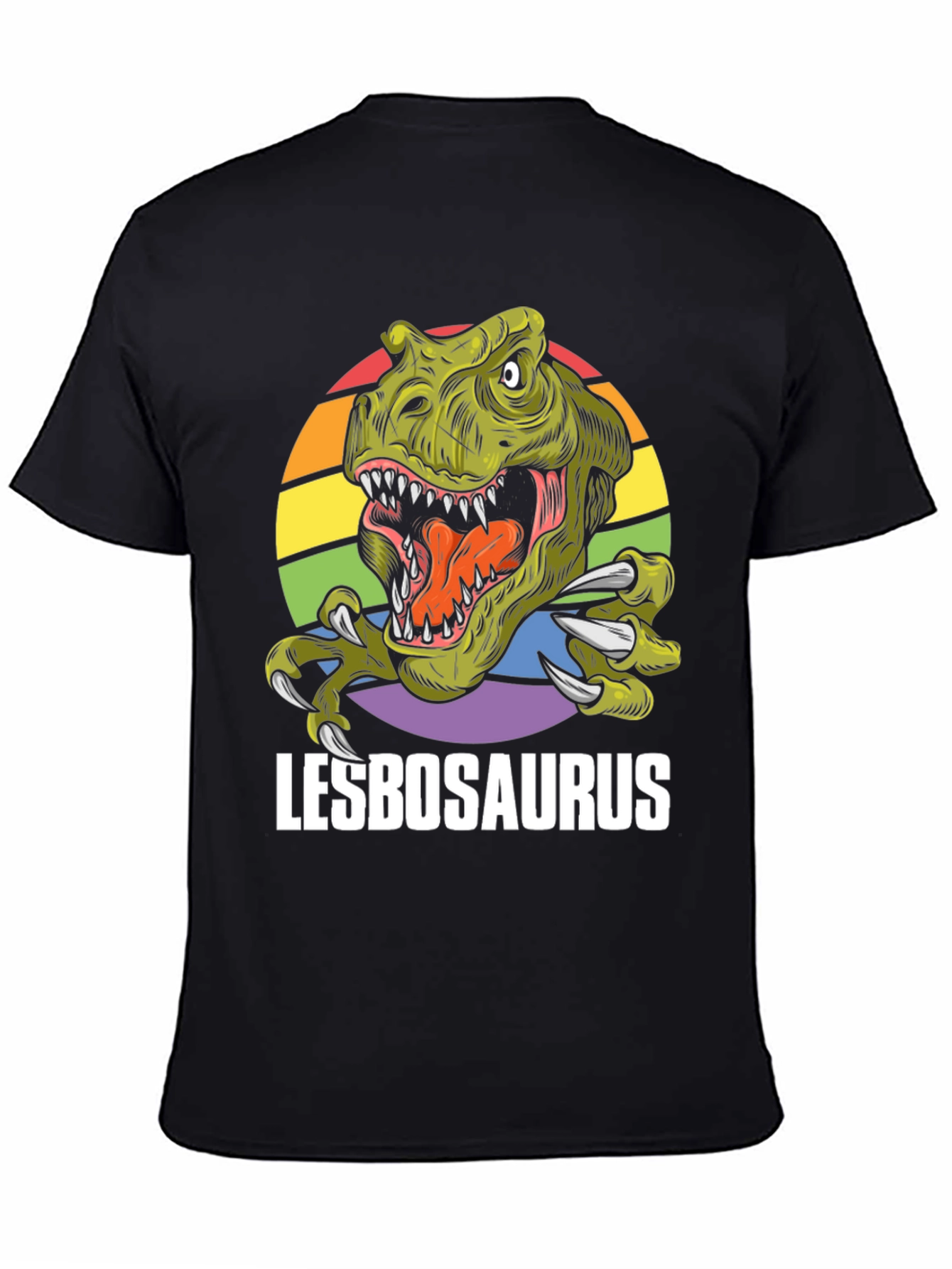Lesbosaurus T-Shirt - Rainbow Dinosaur Pride Tee