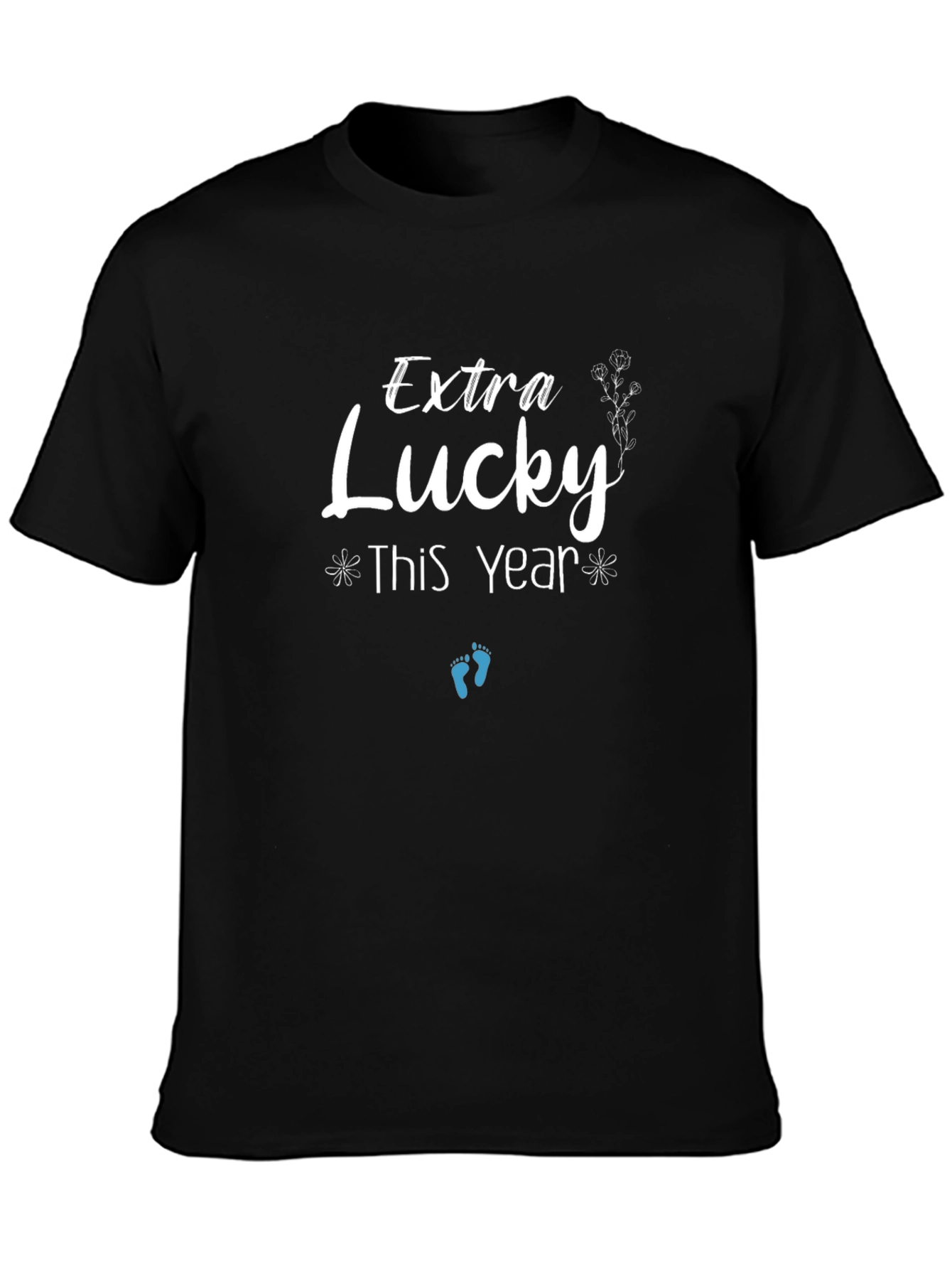 Extra Lucky This Year Black Graphic T-Shirt