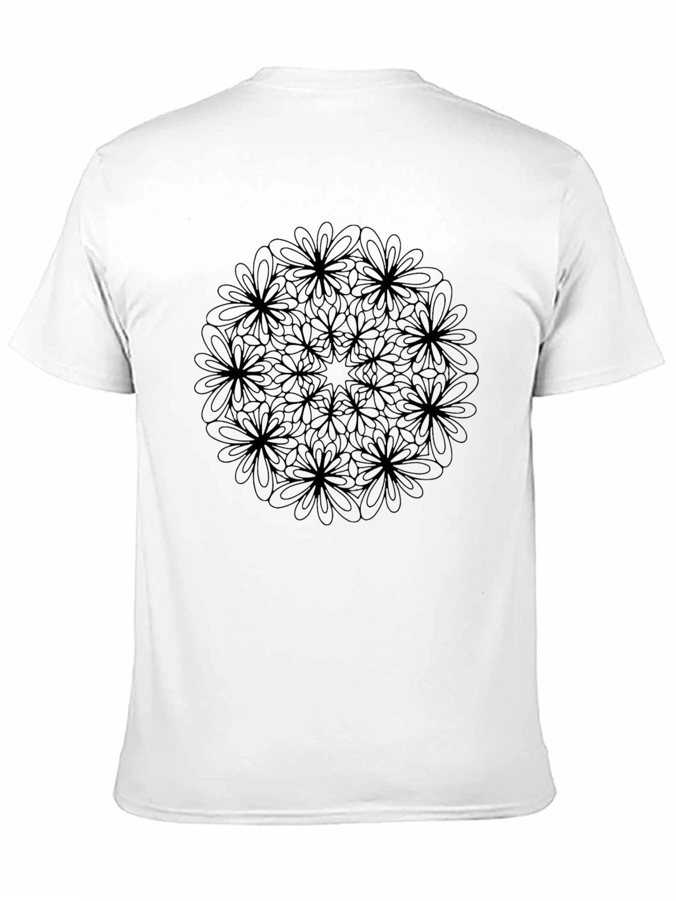 Floral Mandala Graphic Black T-Shirt