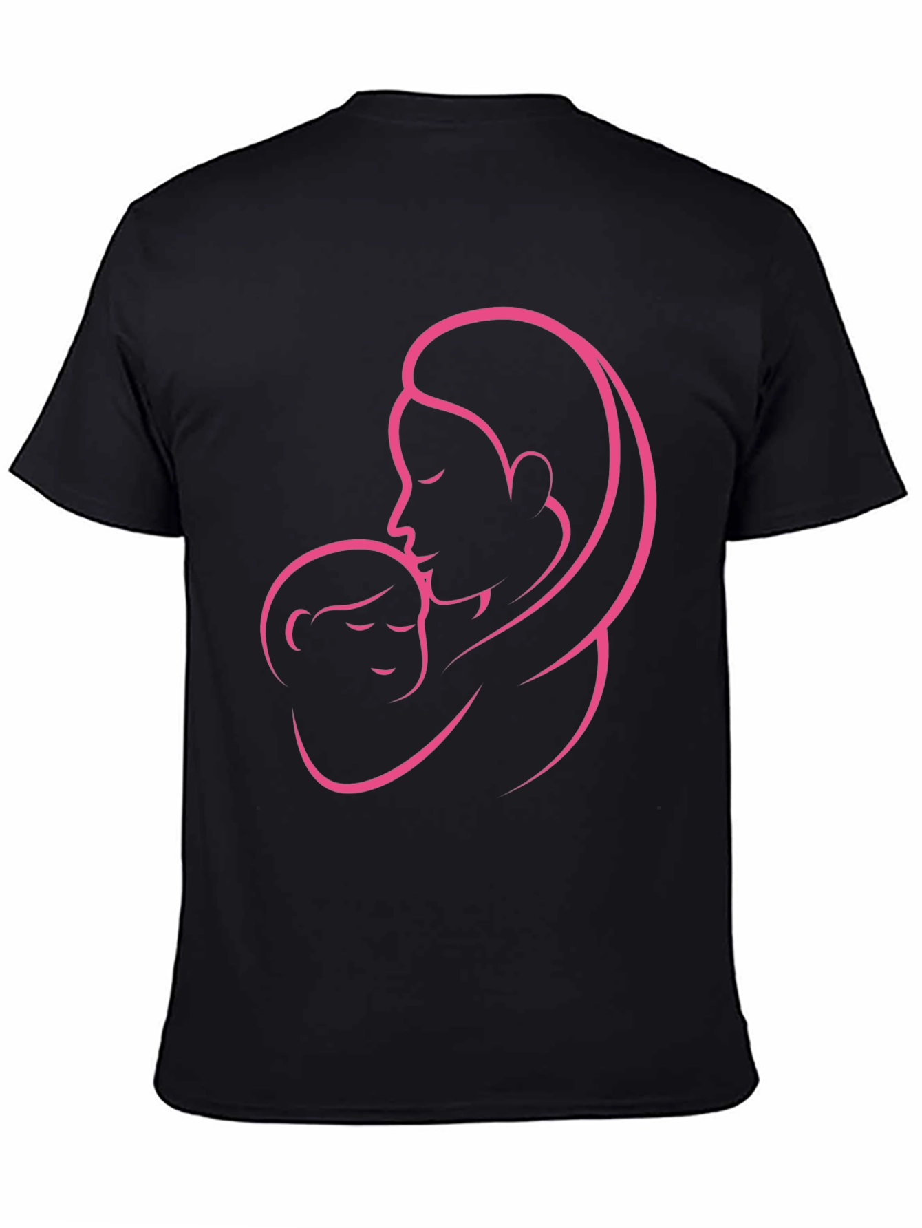 Mother & Child Graphic Black T-Shirt