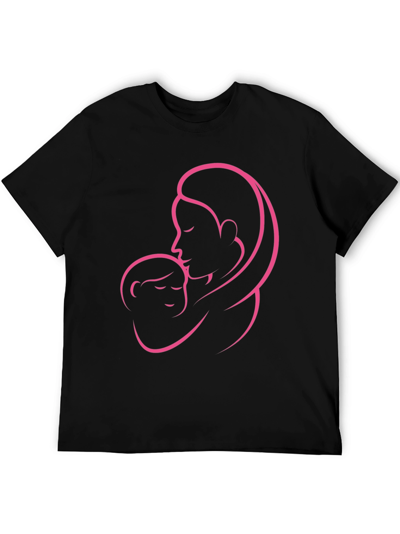 Mother & Child Graphic Black T-Shirt