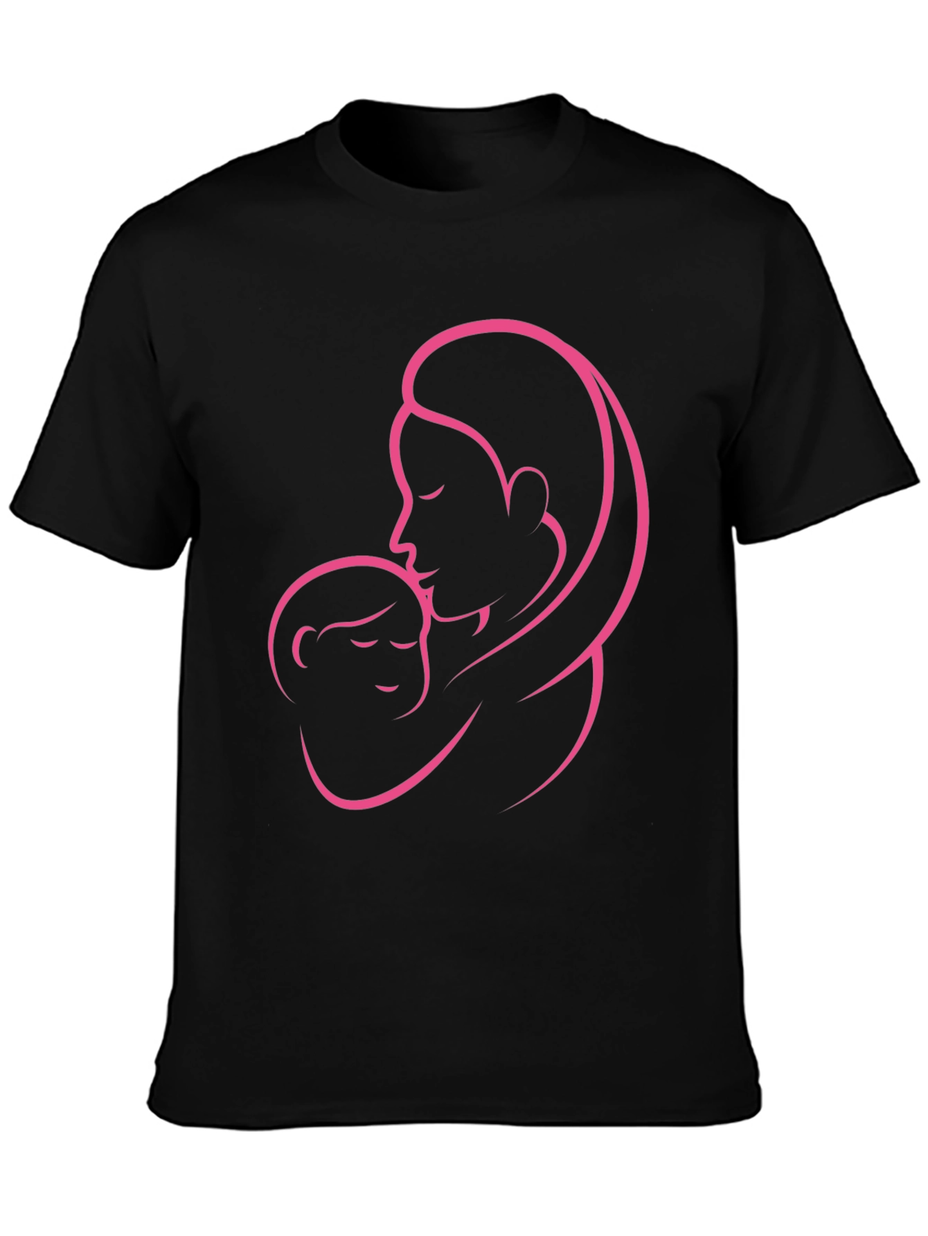 Mother & Child Graphic Black T-Shirt