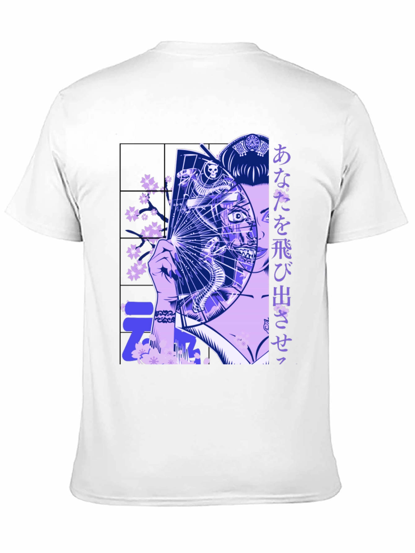 Geisha Fan Graphic Tee - Unique Design
