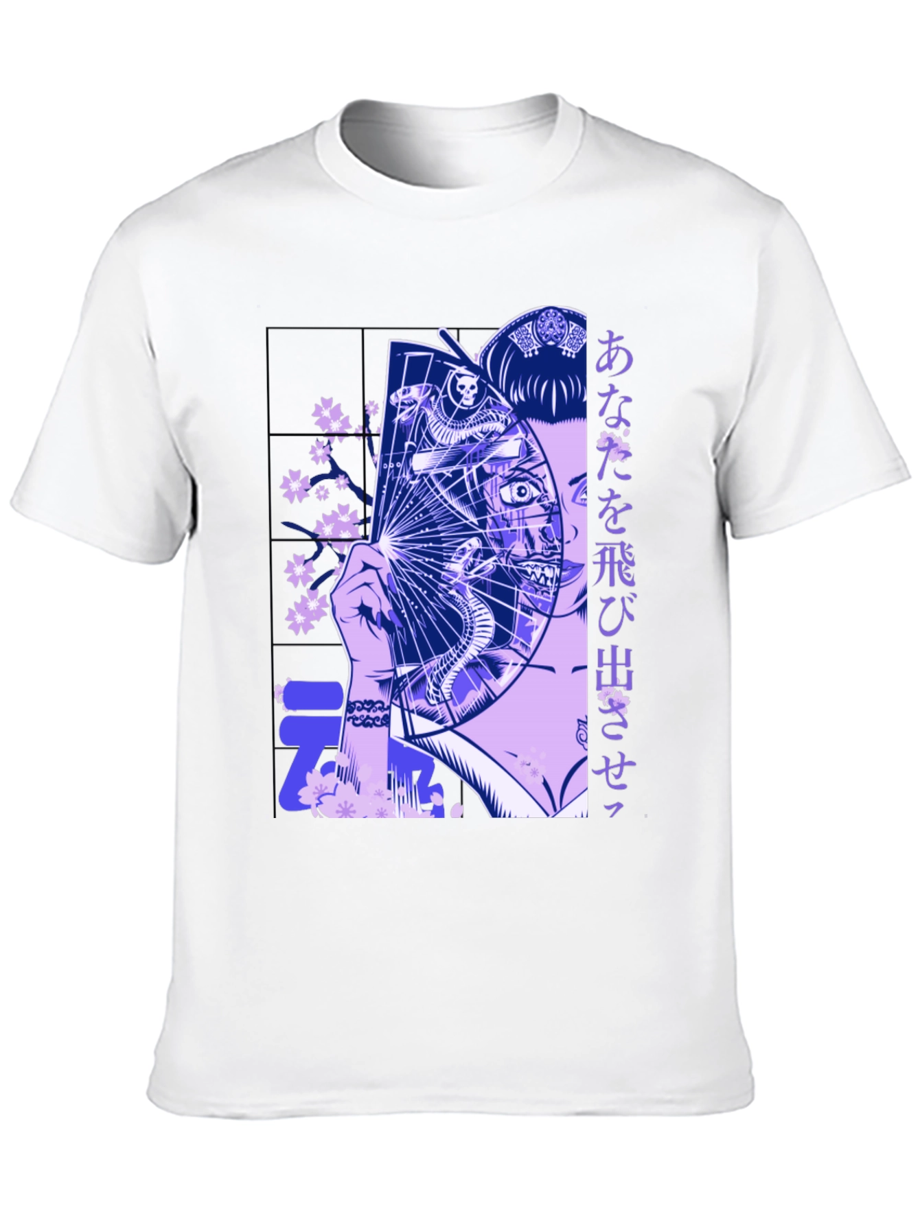Geisha Fan Graphic Tee - Unique Design
