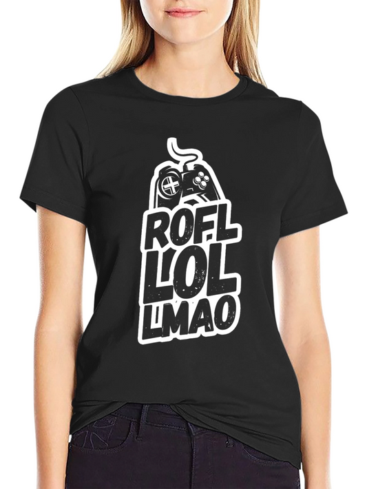 ROFL LOL LMAO Gamer T-Shirt - Black Cotton Tee