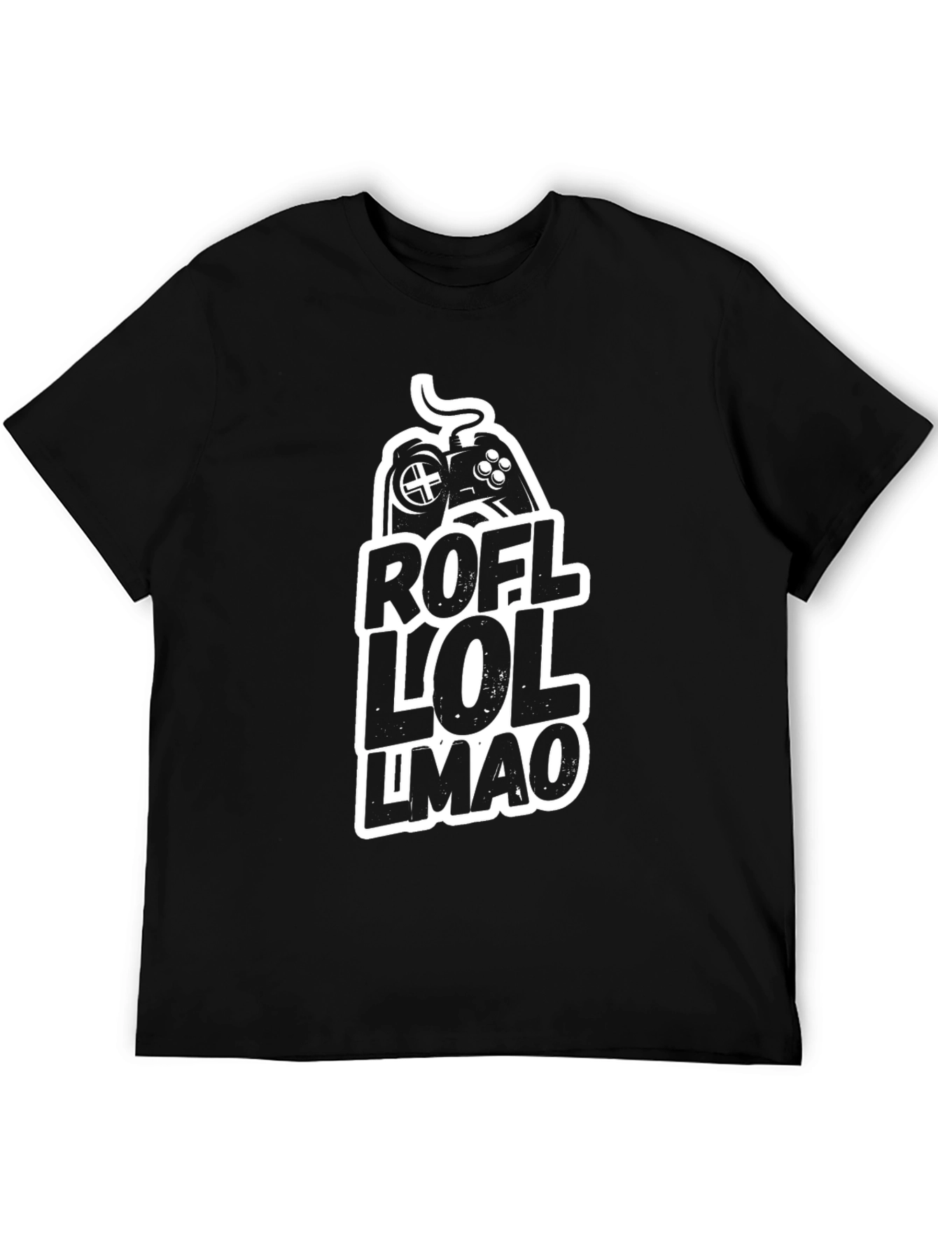 ROFL LOL LMAO Gamer T-Shirt - Black Cotton Tee