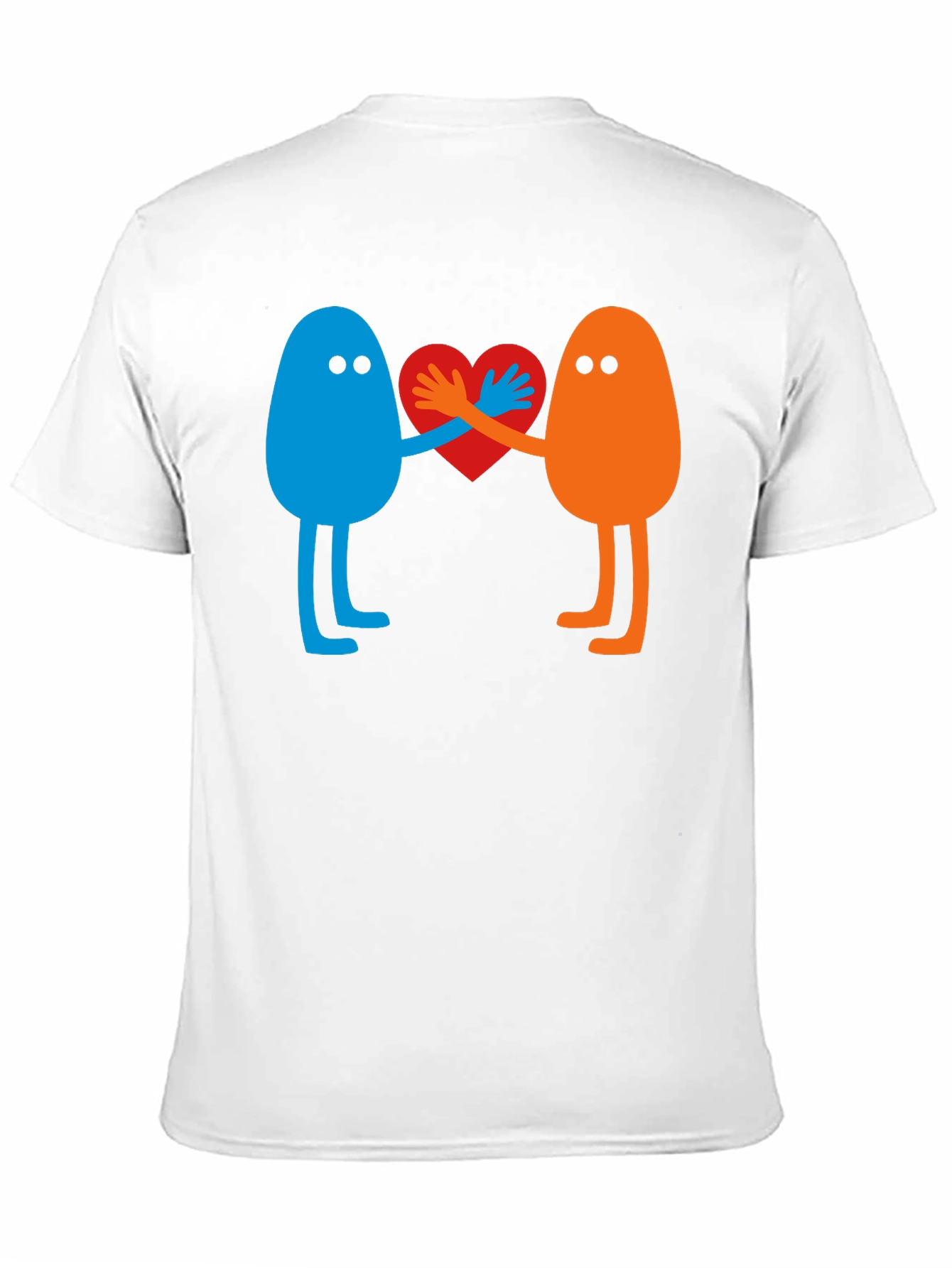 Heart Together T-Shirt: Blue & Orange