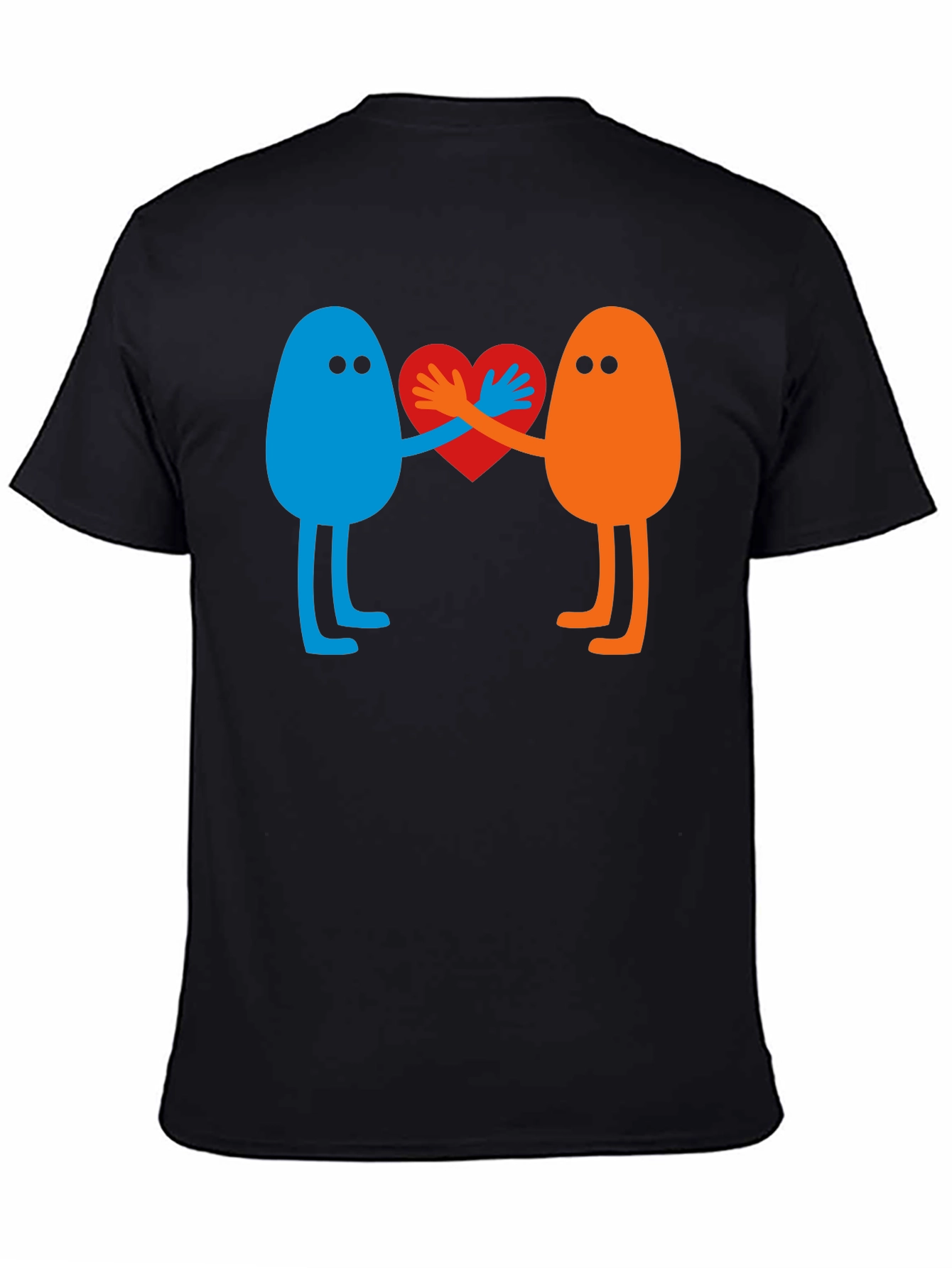 Heart Together T-Shirt: Blue & Orange