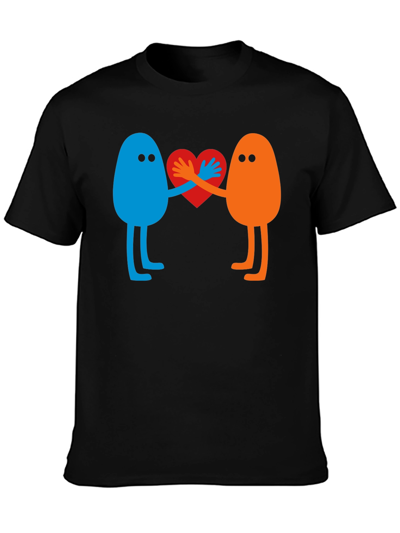 Heart Together T-Shirt: Blue & Orange