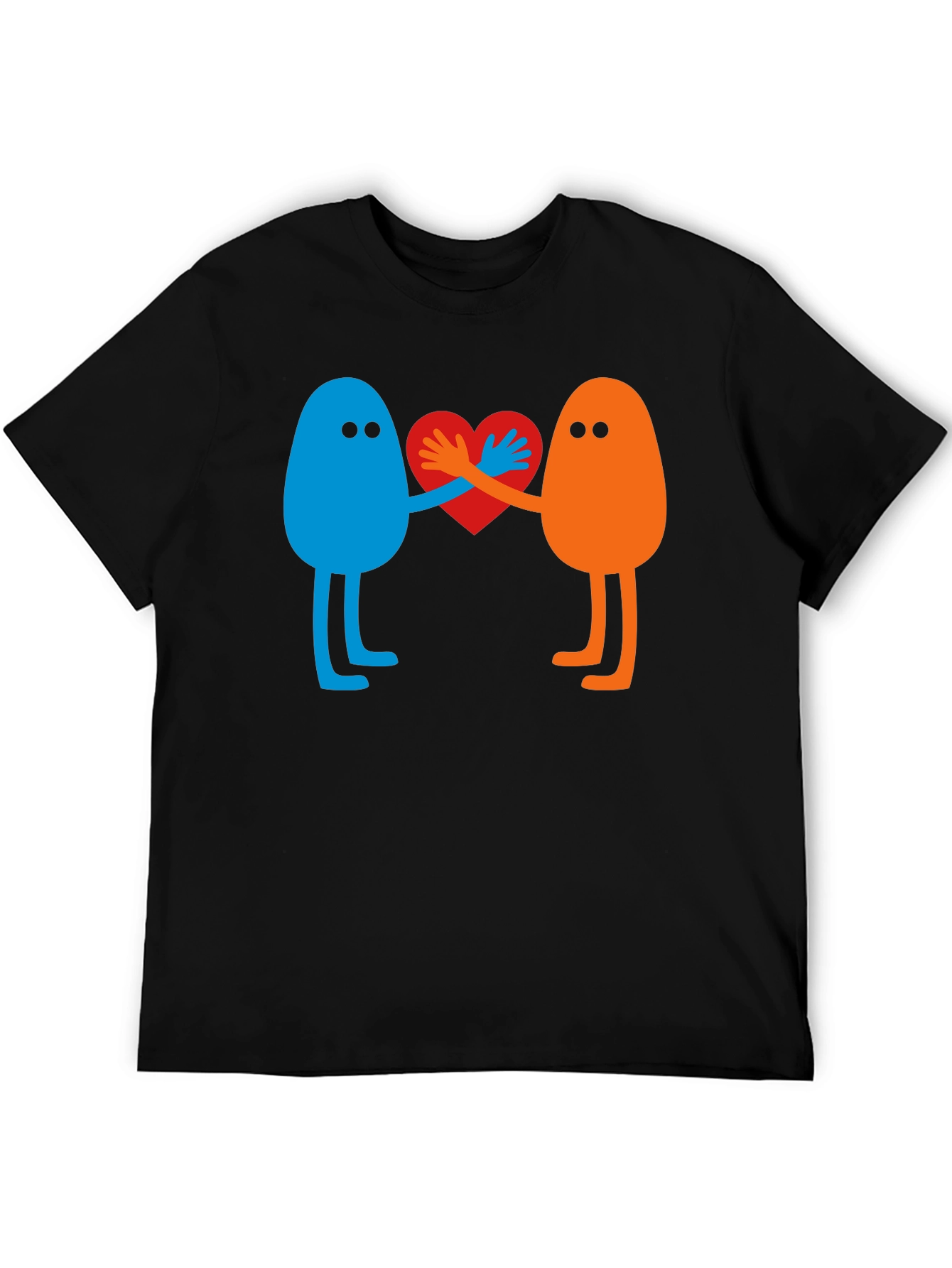 Heart Together T-Shirt: Blue & Orange