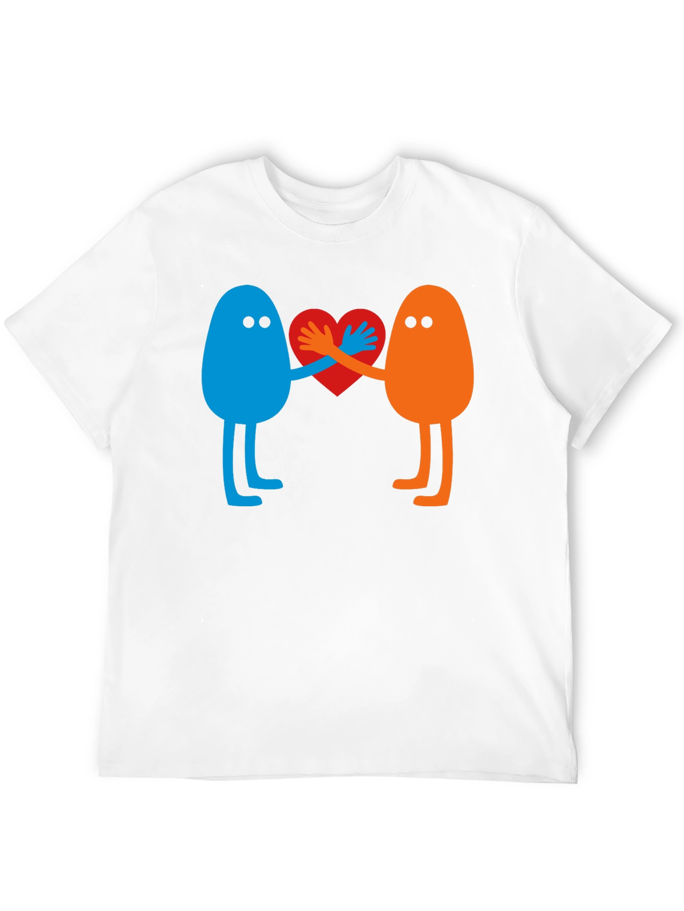 Heart Together T-Shirt: Blue & Orange