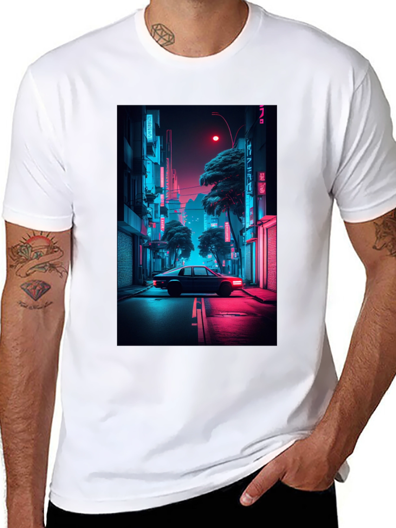 Neon City Car T-Shirt