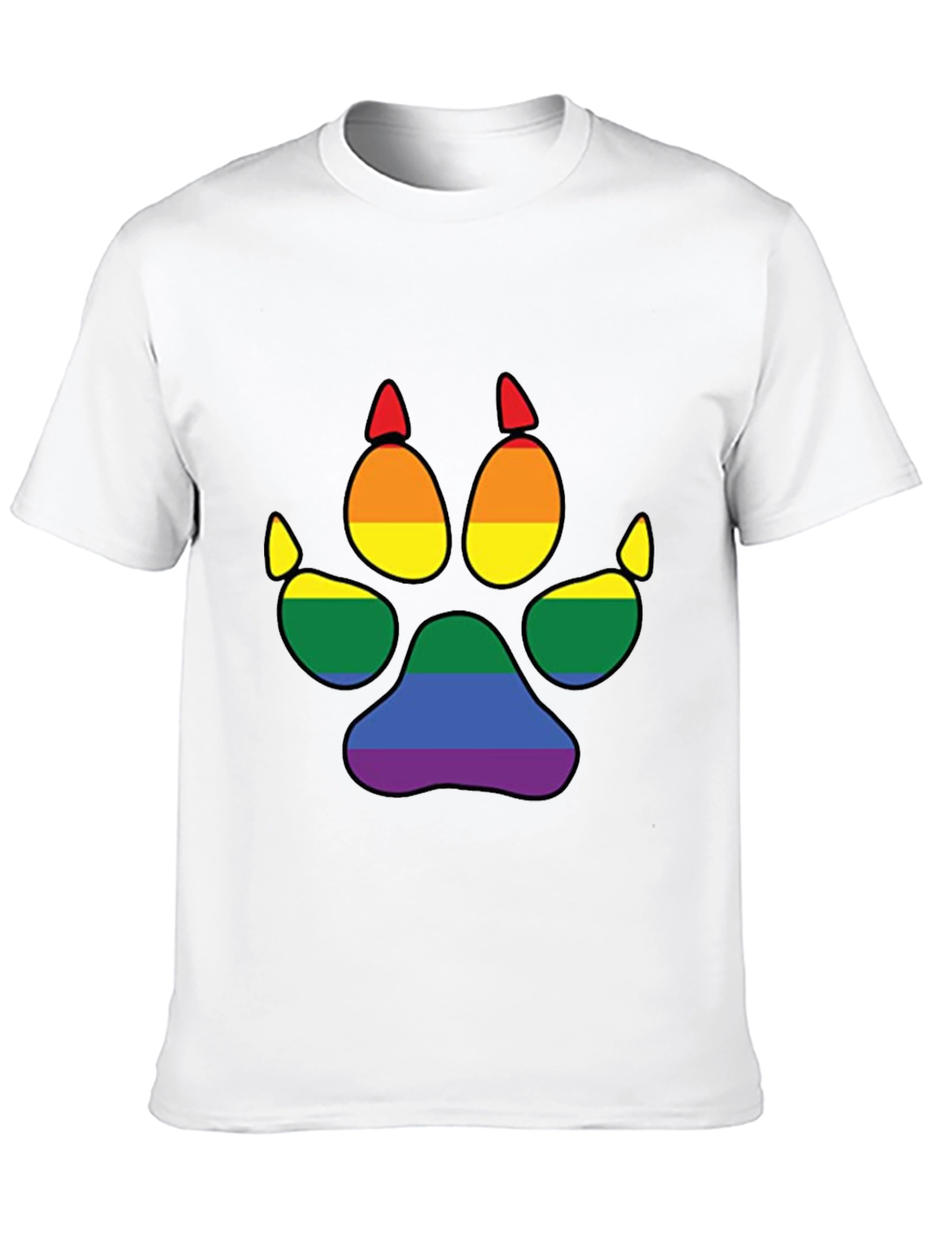 LGBT Pride Paw Print Black T-Shirt